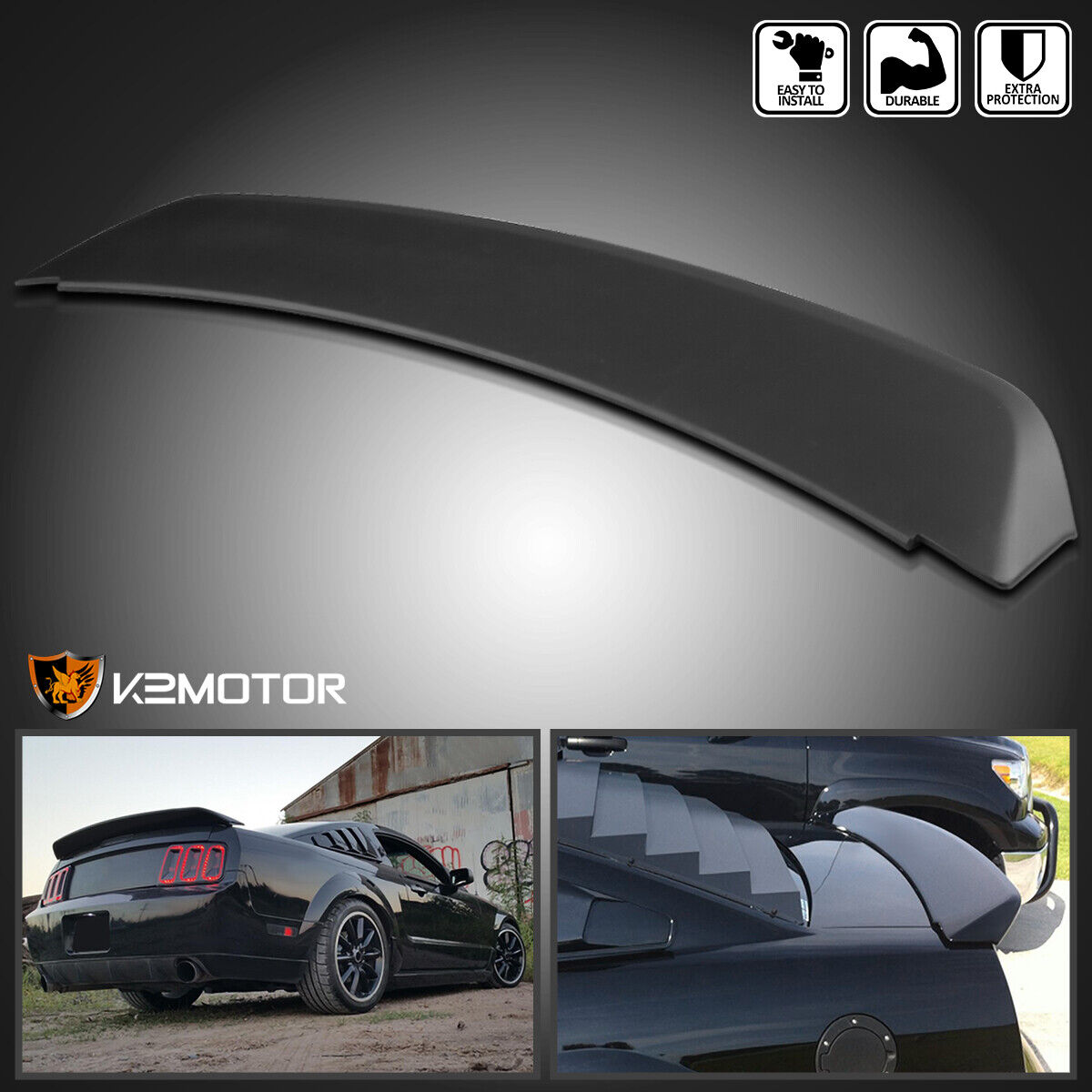 Fits 2005-2009 Ford Mustang GT500 Ducktail Style Rear Trunk Spoiler Wing Black