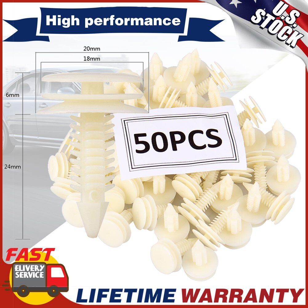 50PCS Plastic Door Trim Panel Retainer Car Fasteners Clips For Chevrolet GMC S10