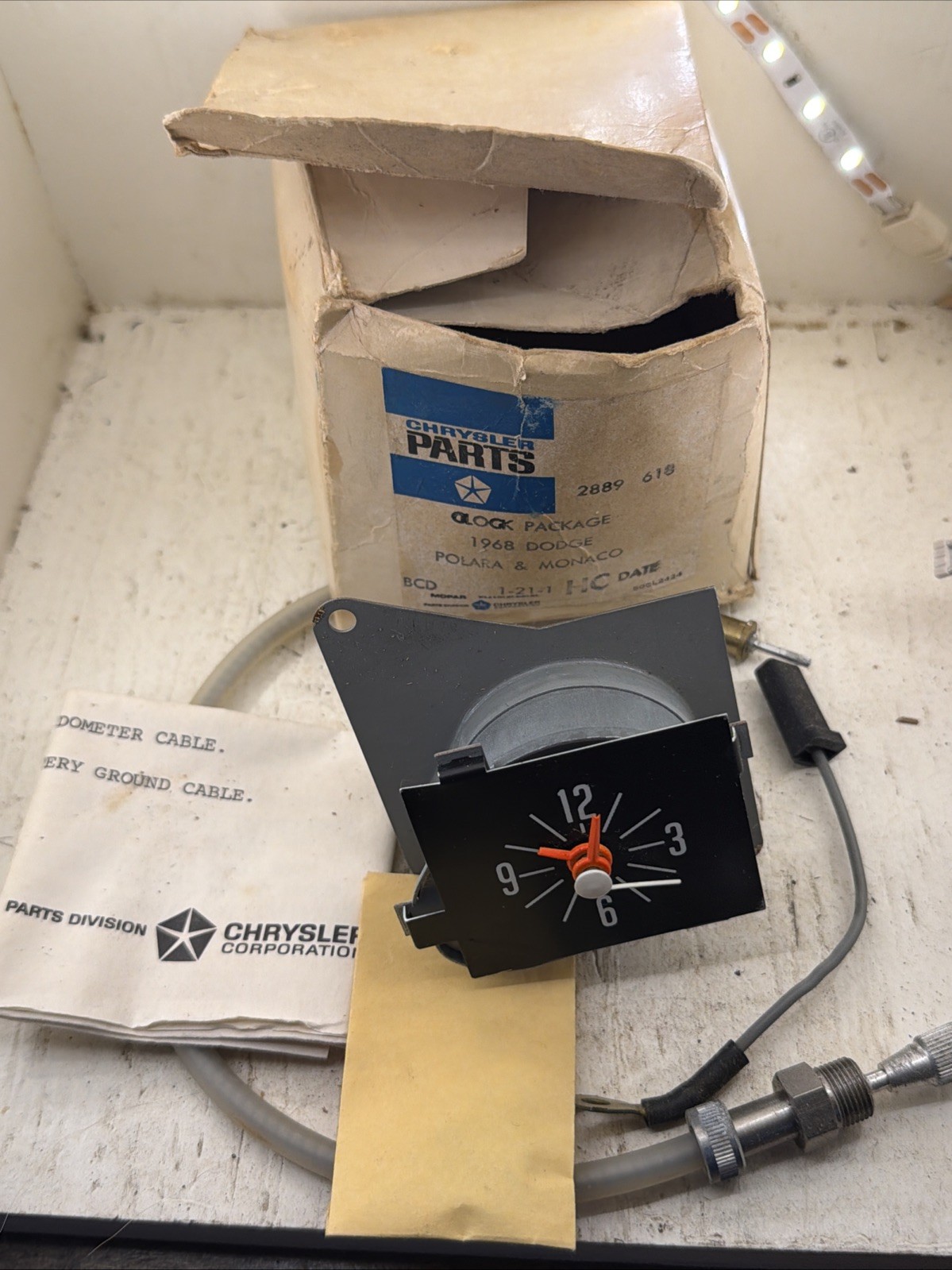 NOS OEM Mopar 2889618 clock package 1968 Dodge Polara 1968 Dodge Monaco New