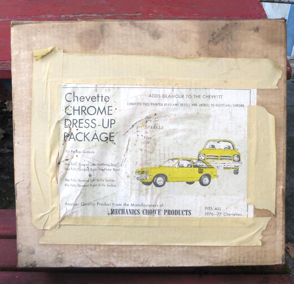 1976-77 CHEVROLET CHEVETTE HEADLAMP BEZEL GRILLE CHROME DRESS UP PACKAGE