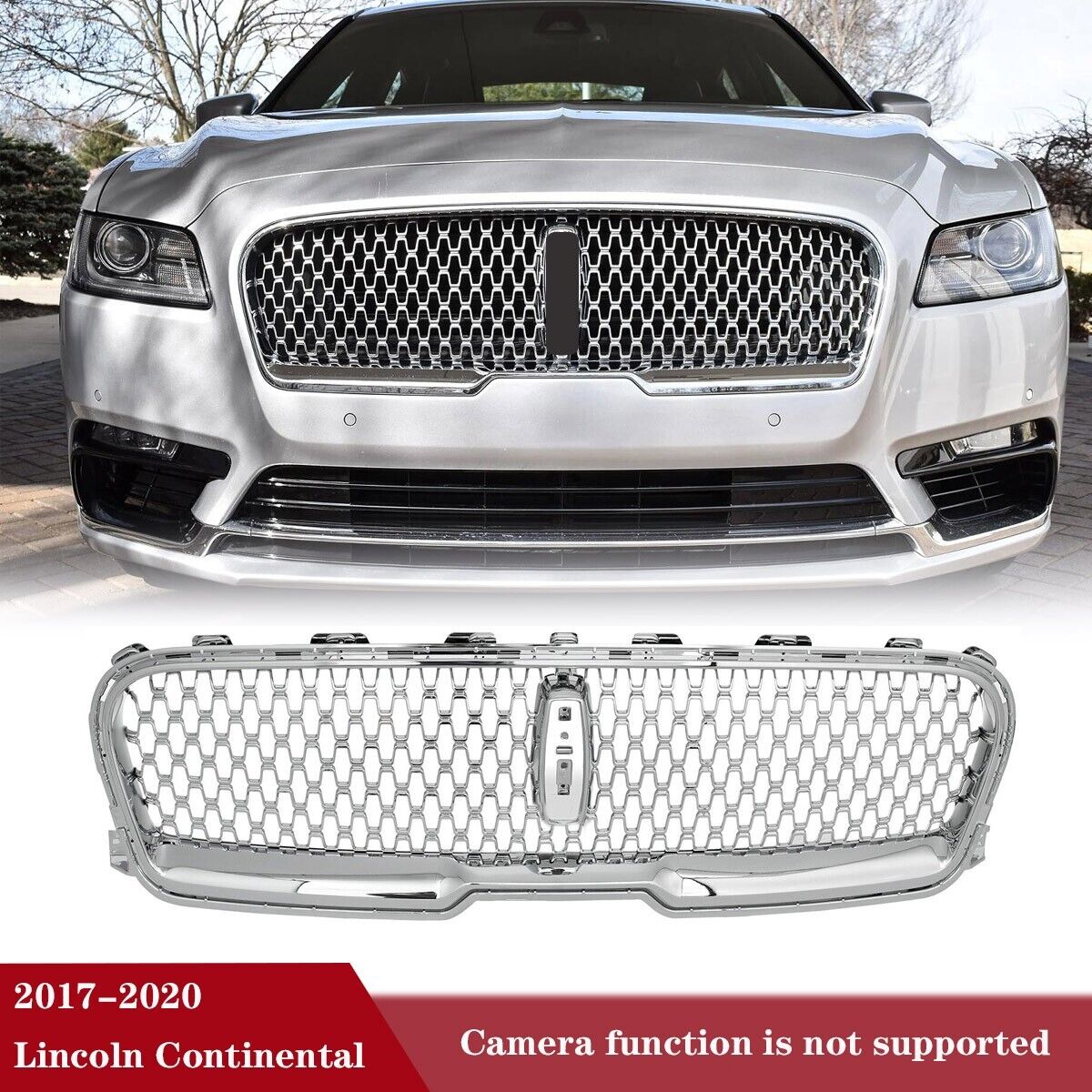Fit For Lincoln Continental 2017-2020 Front Bumper Center Grille Radiator Grill
