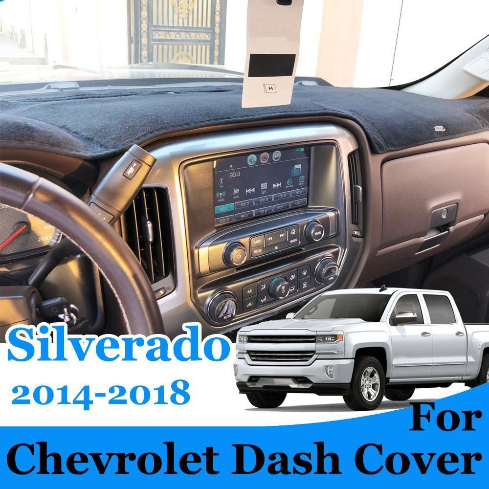 For Chevrolet Silverado 1500 2500 3500 Dash Cover Mat Dashmat 2014 - 2018 Black