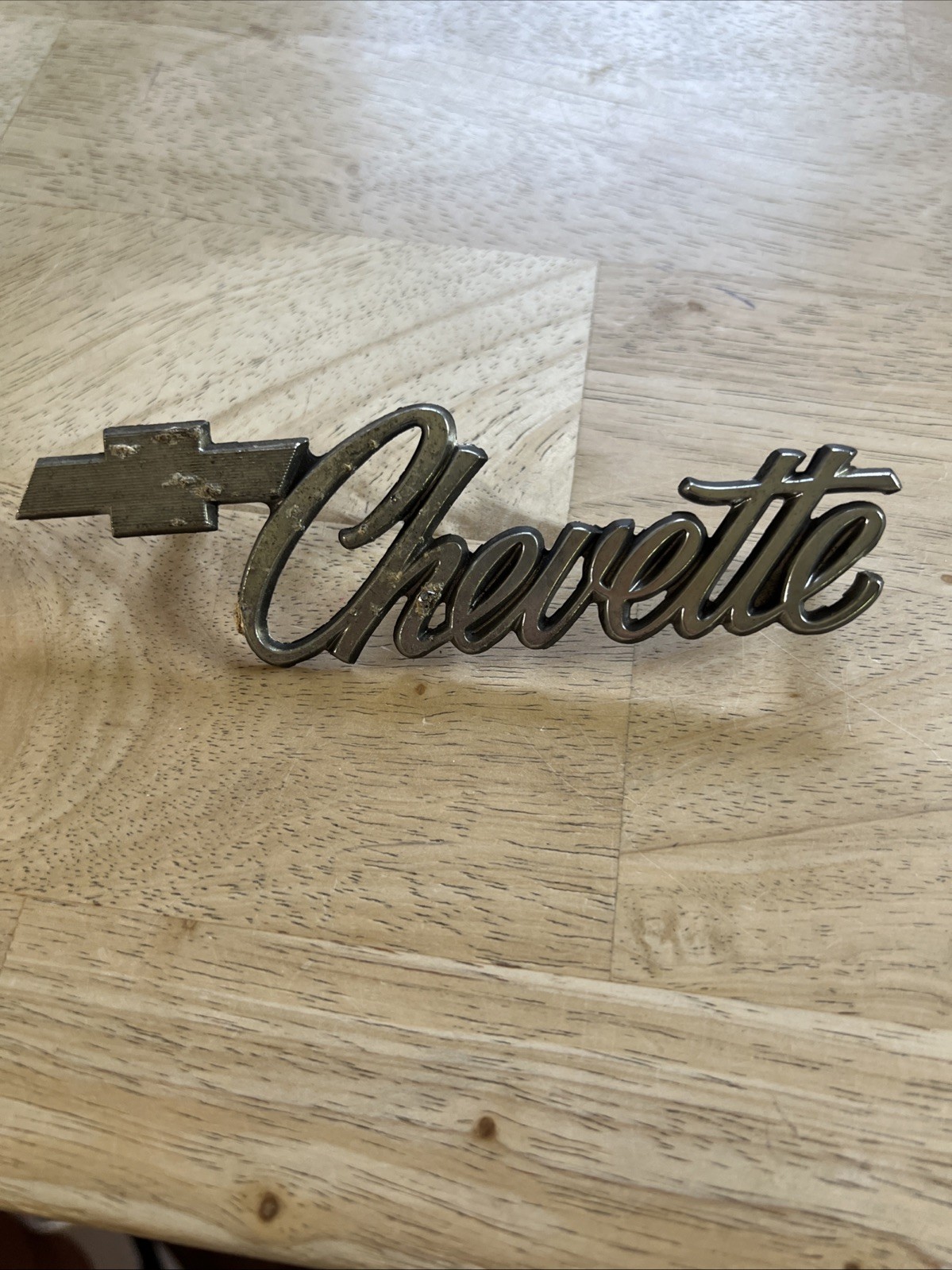 Vtg Chevrolet Chevette Late 70s Metal Emblem Badge Auto Fender Part 367888
