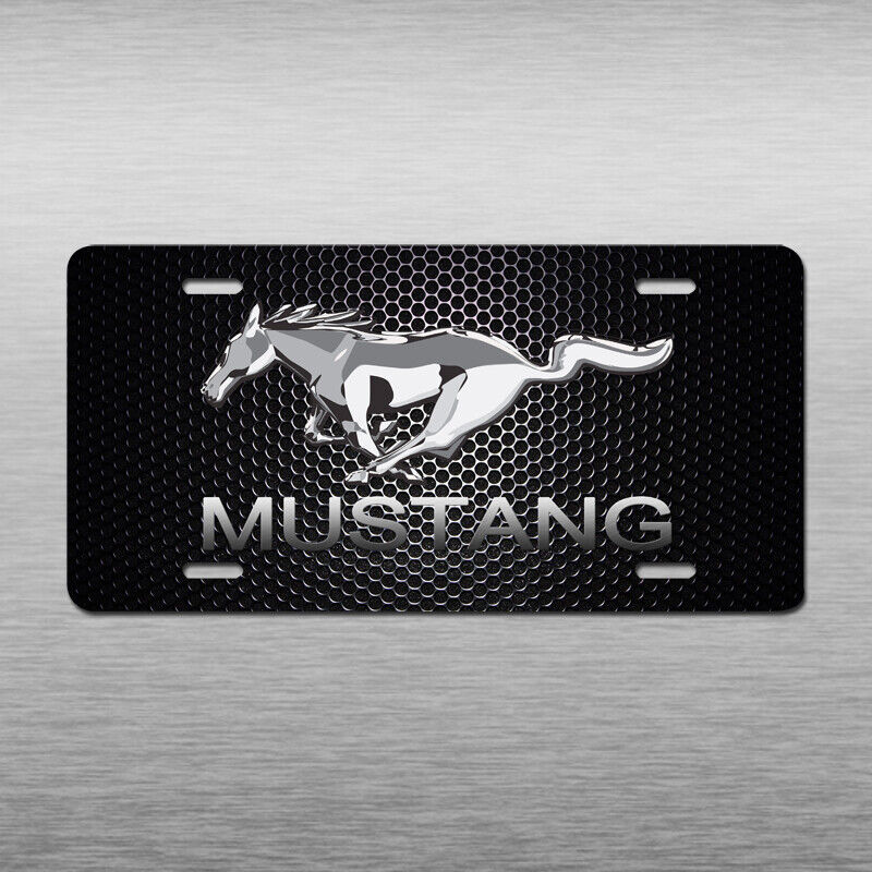 Ford mustang Vehicle License Plate Muscle car Horse Black Aluminum Car Tag