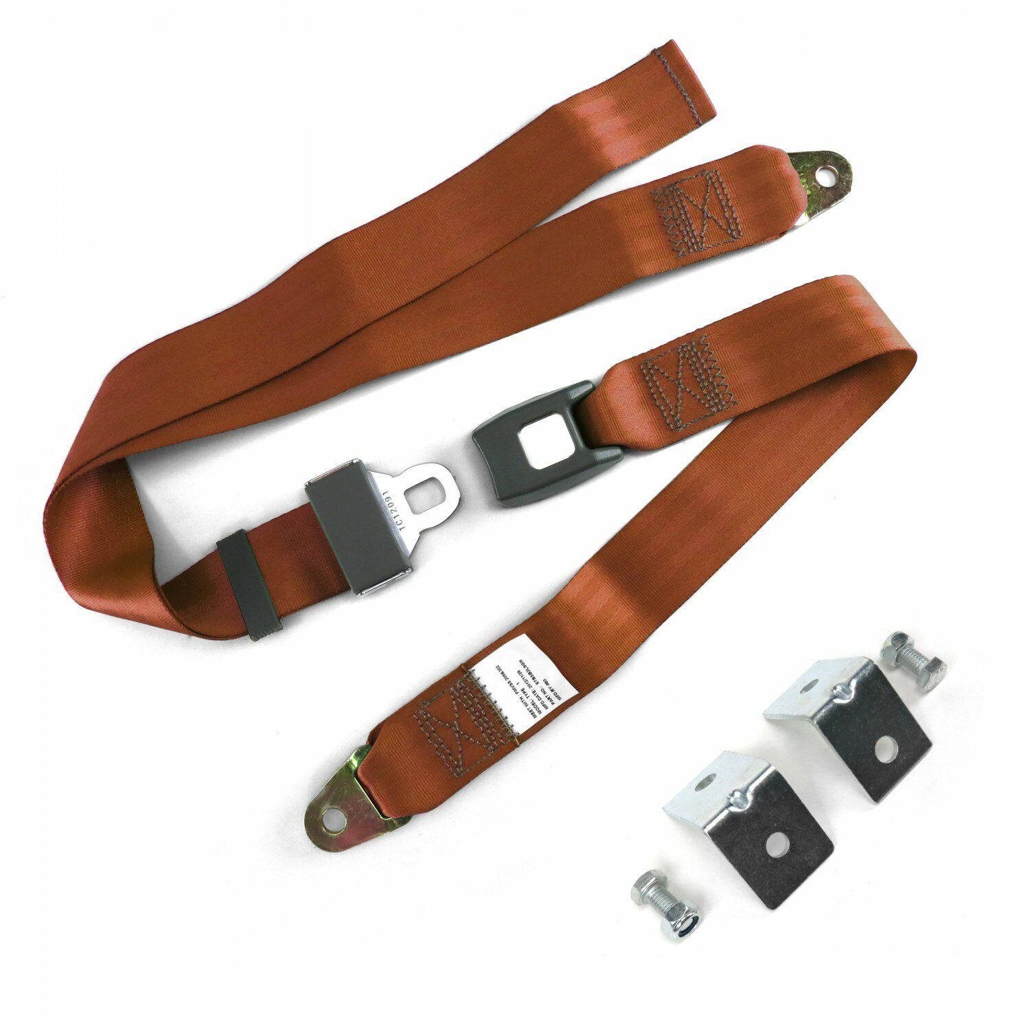2pt Copper Standard Buckle Lap Seat Belt with Mounting Hardware