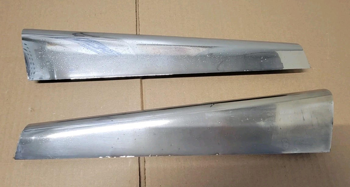 1948-1950 PACKARD EIGHT SUPER DELUXE  PARKING LIGHT BROW GRILLE EXTENSION PAIR