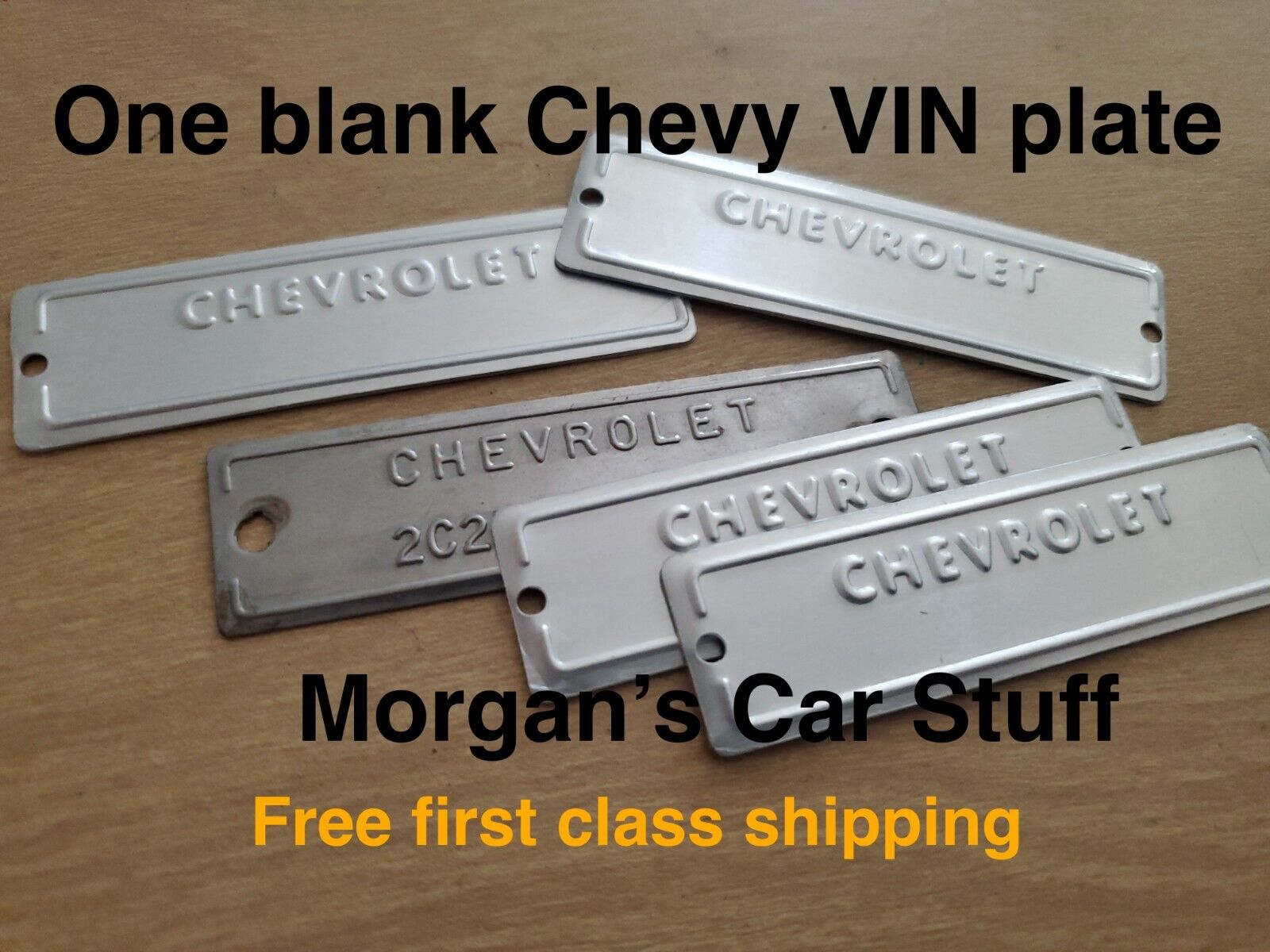 One blank Chevrolet VIN plate - vintage Chevy C10/K10 - C20/K20 and more
