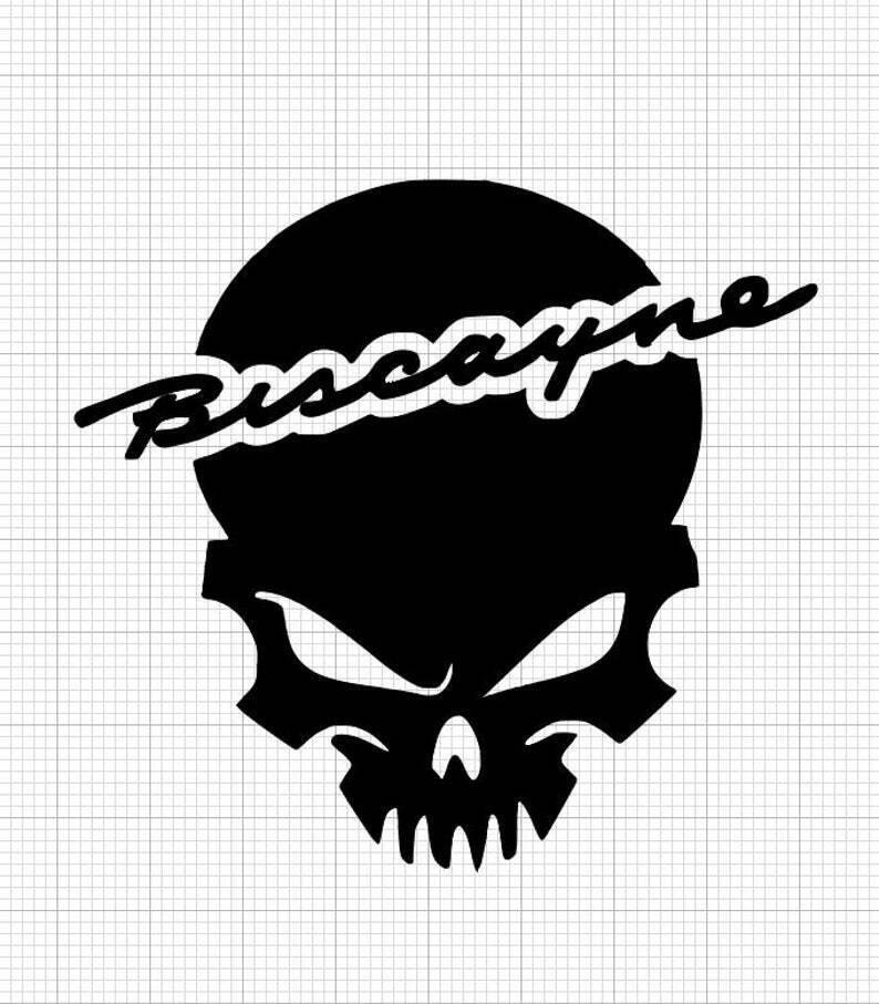 Chevrolet Biscayne skull logo vinyl sticker