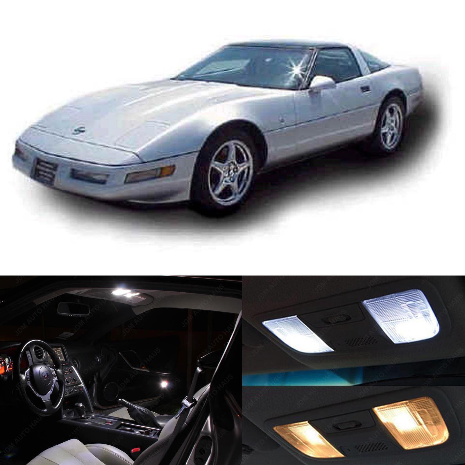 1993-1996 Chevrolet Corvette C4 White Interior LED Lights Package Kit 25 pcs
