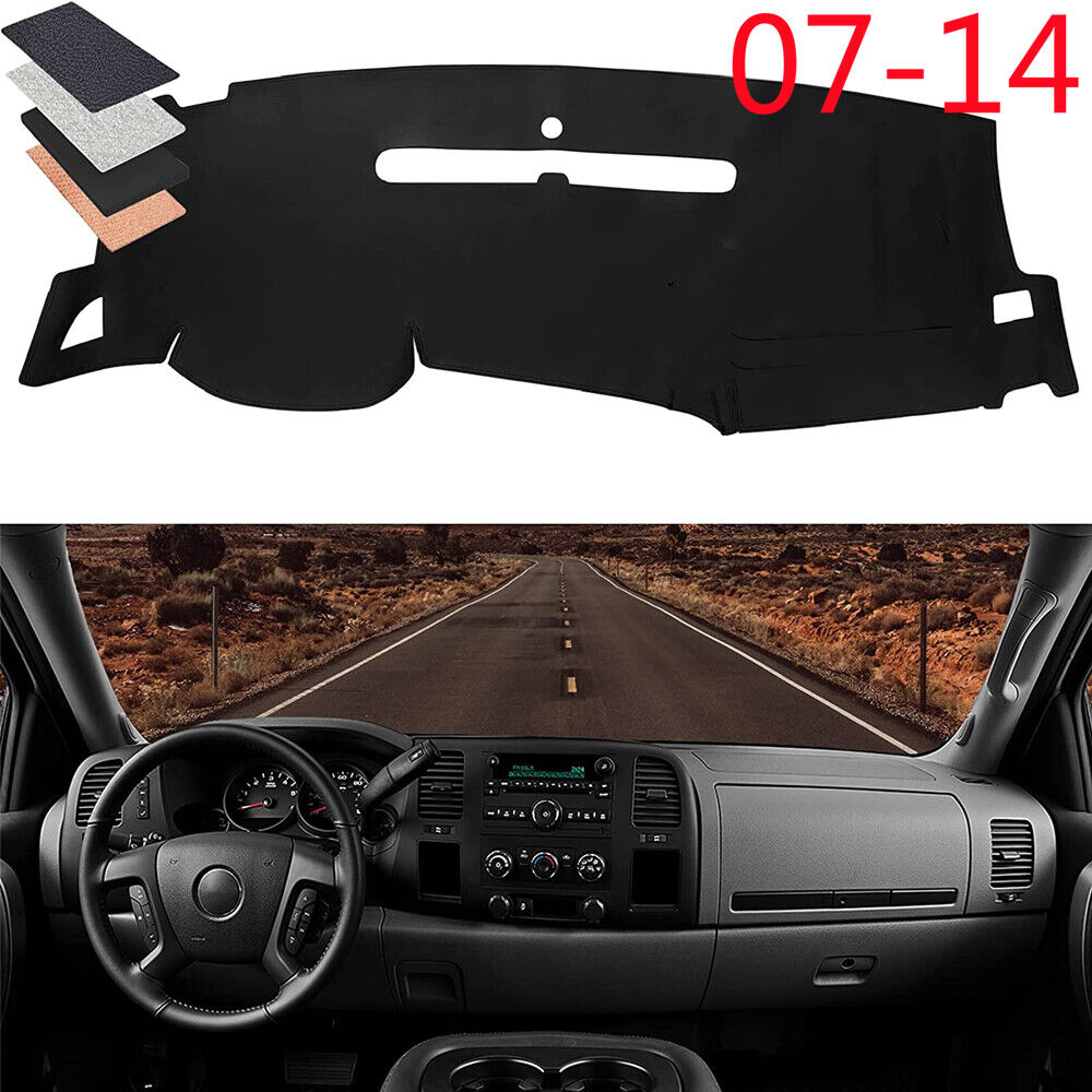Dashboard Pad Dash Cover Mat Black For 2007-2014 Chevy Silverado Tahoe Suburban