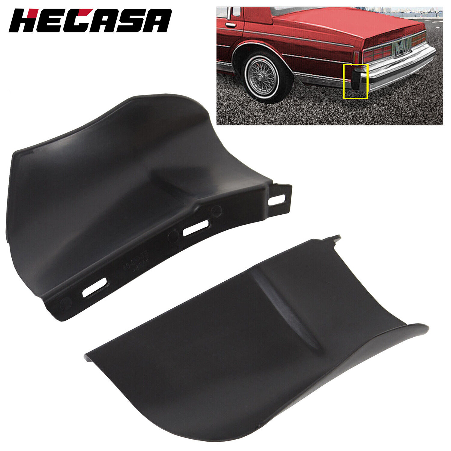 Bumper Fillers Rear Fillers Trim Black Fit For 1986-1990 Chevy Caprice Impala