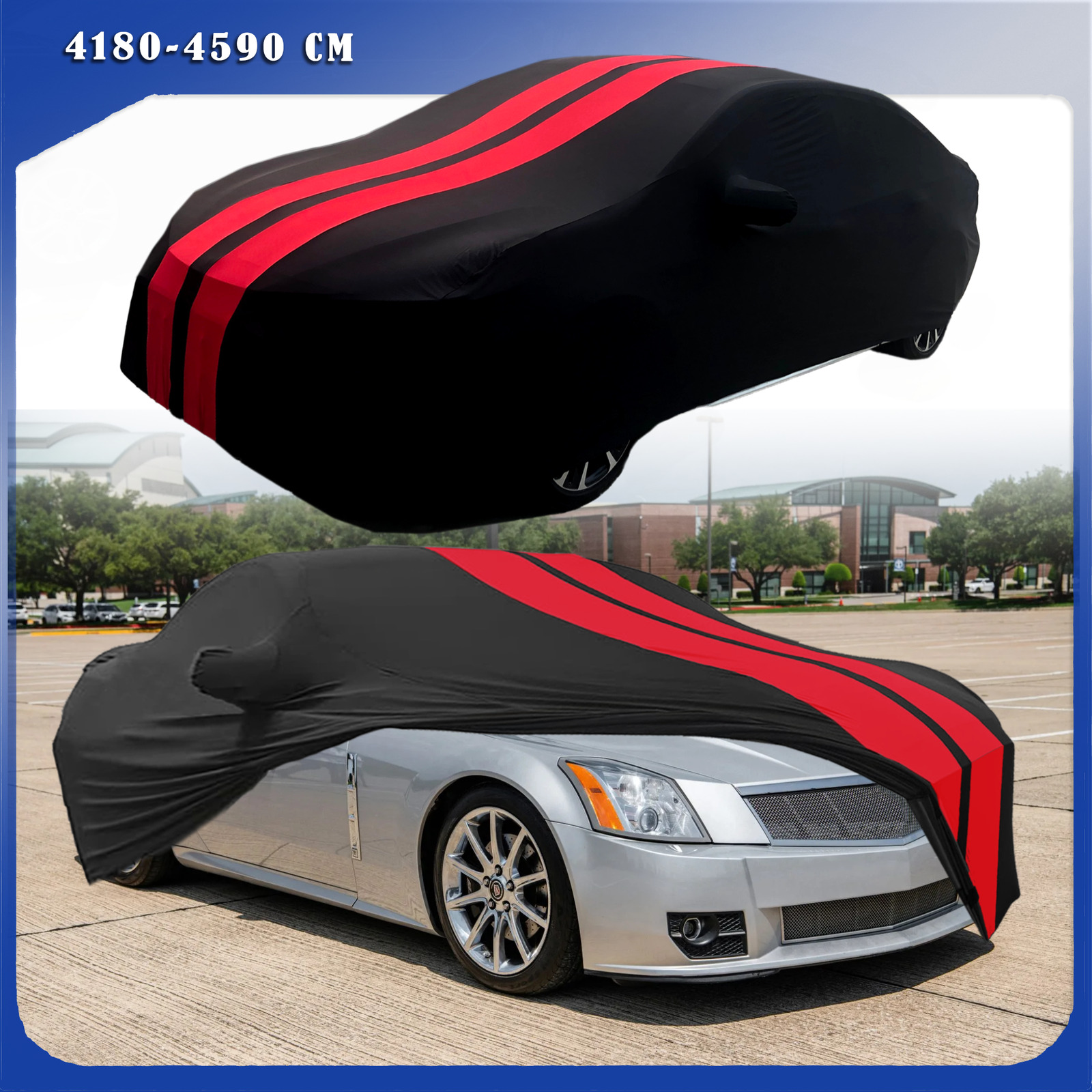 For Cadillac XLR Indoor Red Line Dustproof Stain Stretch Full Car Cover