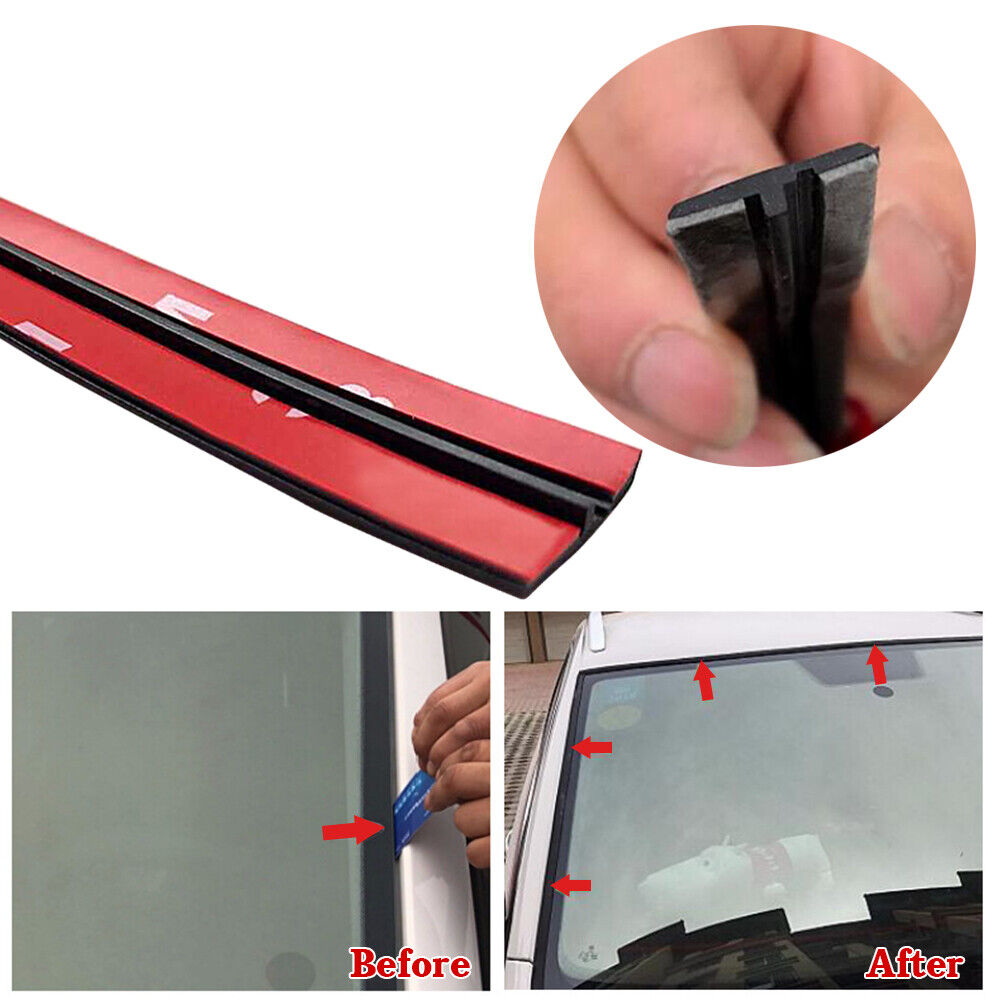 Car Rear Windshield Window Trim Edge Moulding Rubber Weatherstrip Seal Strip 3M