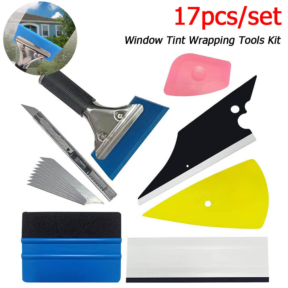 17Pcs/Set Window Tint Tools Kit Car Auto Vinyl Film Wrapping Scraper Squeegee