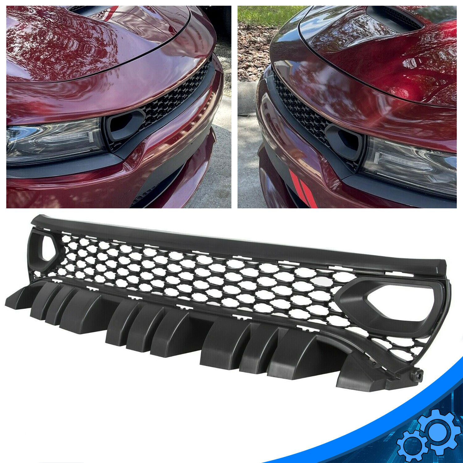 FOR 2015-2023 DODGE CHARGER RT SCAT PACK SRT STYLE FRONT MESH GRILLE W/ AIR DUCT