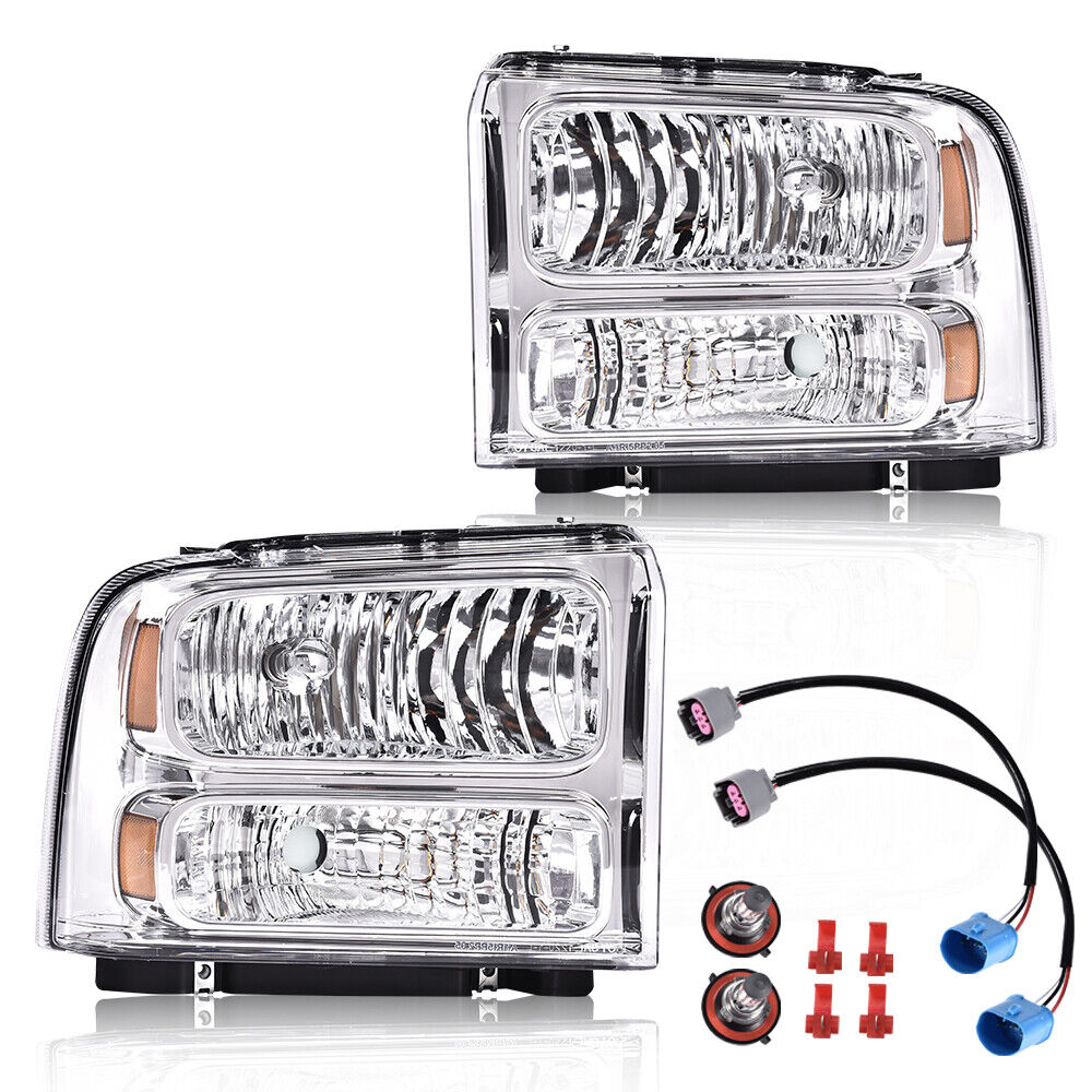 Conversion Headlights Fit For 1999-2004 Ford F250 F350 Ford Super Duty Excursion