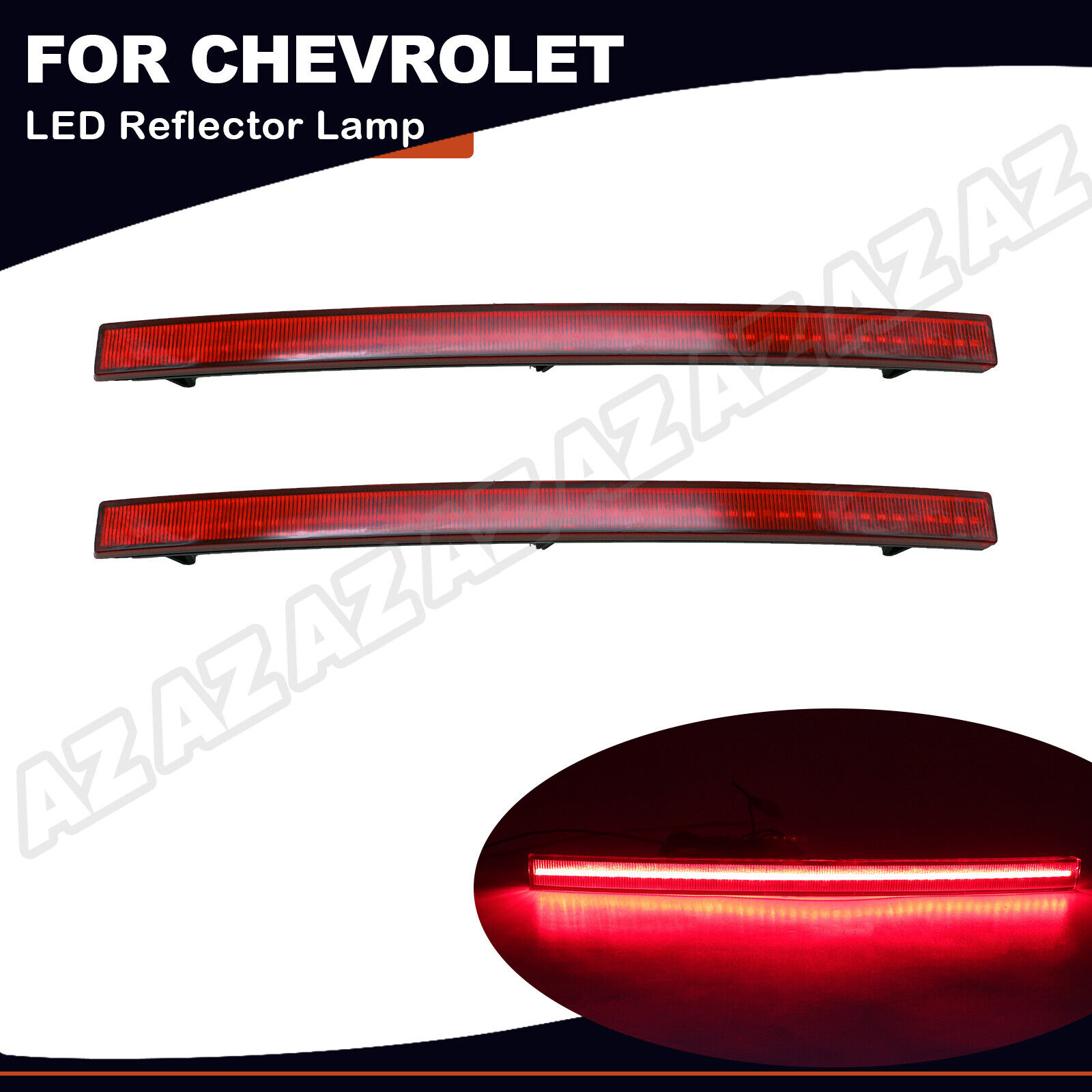 For Chevrolet Corvette C7 2014-2019 Rear Diffuser Reflector LED Light Signal Red