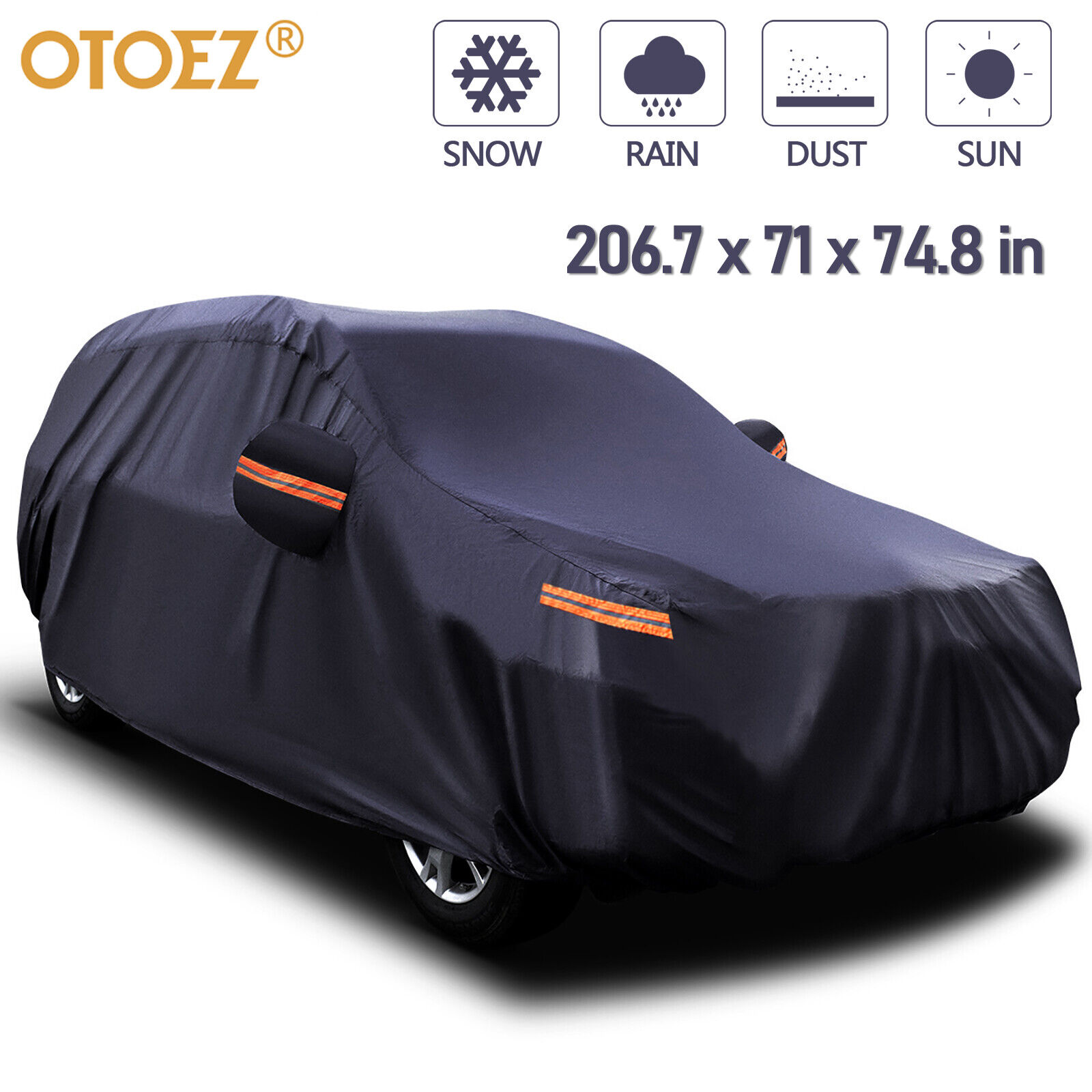 Outdoor Heavy Duty Full Car Cover Waterproof Rain Snow UV Resistant Protect XXXL