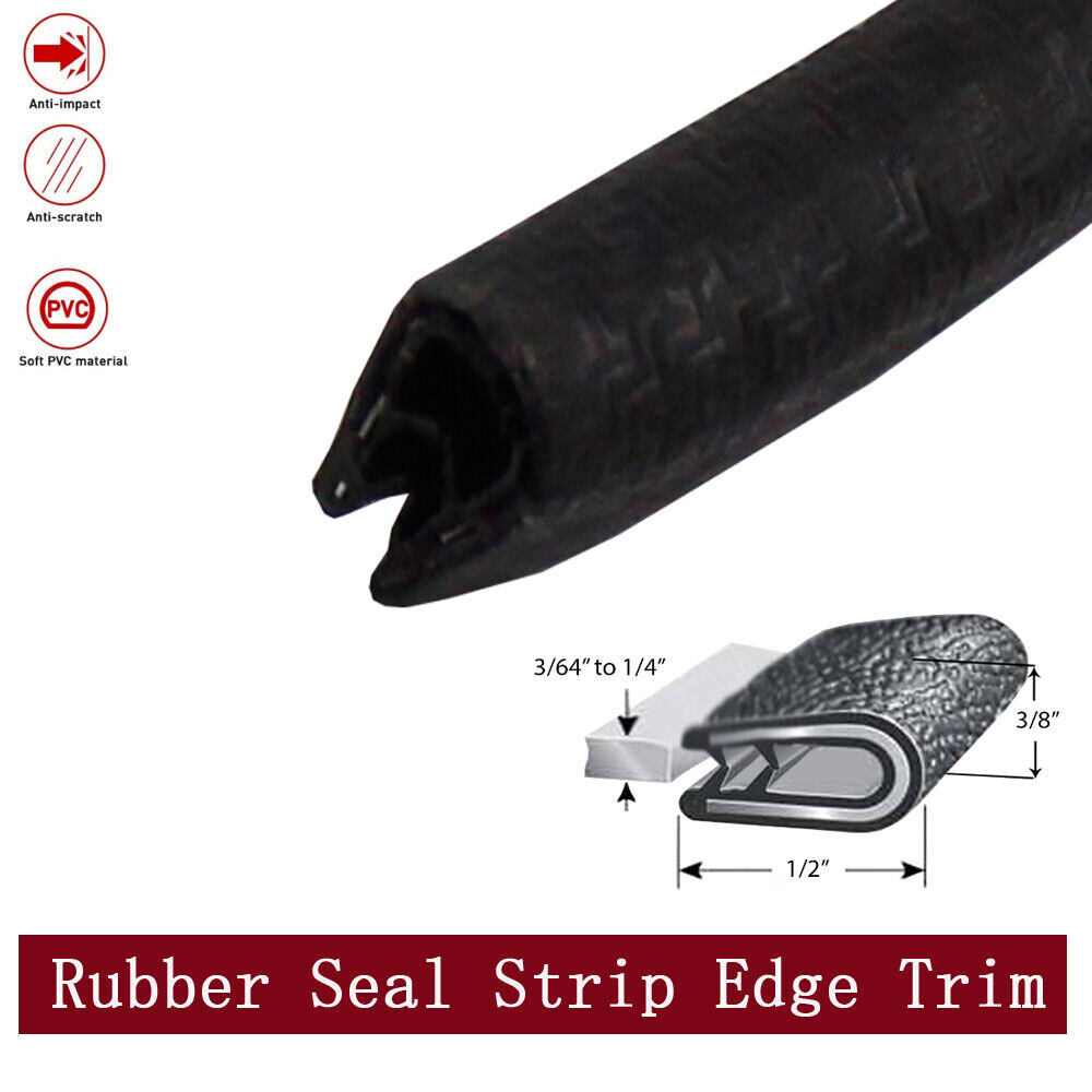 Pinch Weld Rubber Seal Trim Soundproof & Waterproof Door Window Boot etc 25ft
