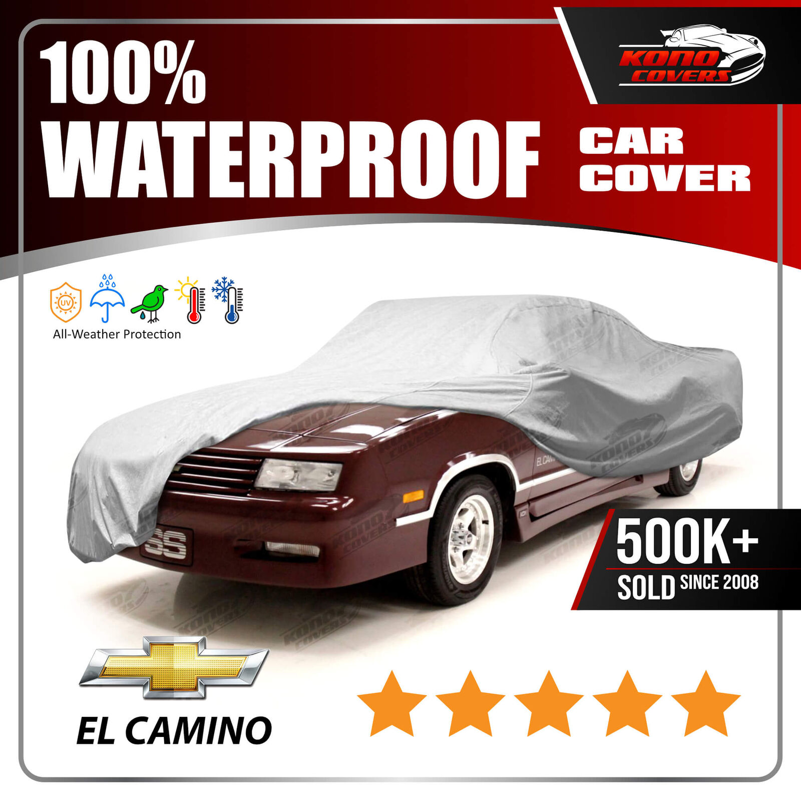 CHEVY EL CAMINO 1982-1987 CAR COVER - 100% Waterproof 100% Breathable
