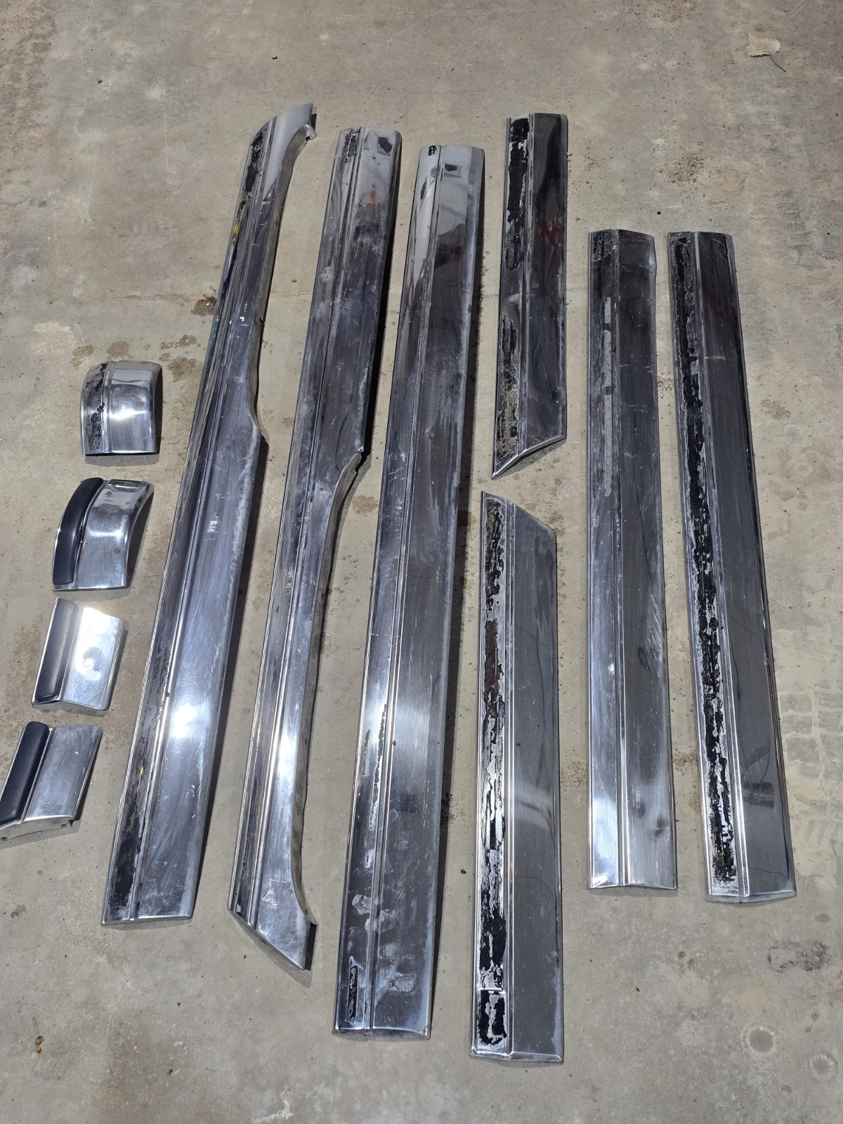 1991-1996 Buick Roadmaster Tailgate Sides Panel Chrome Lower Strip Trim Set 