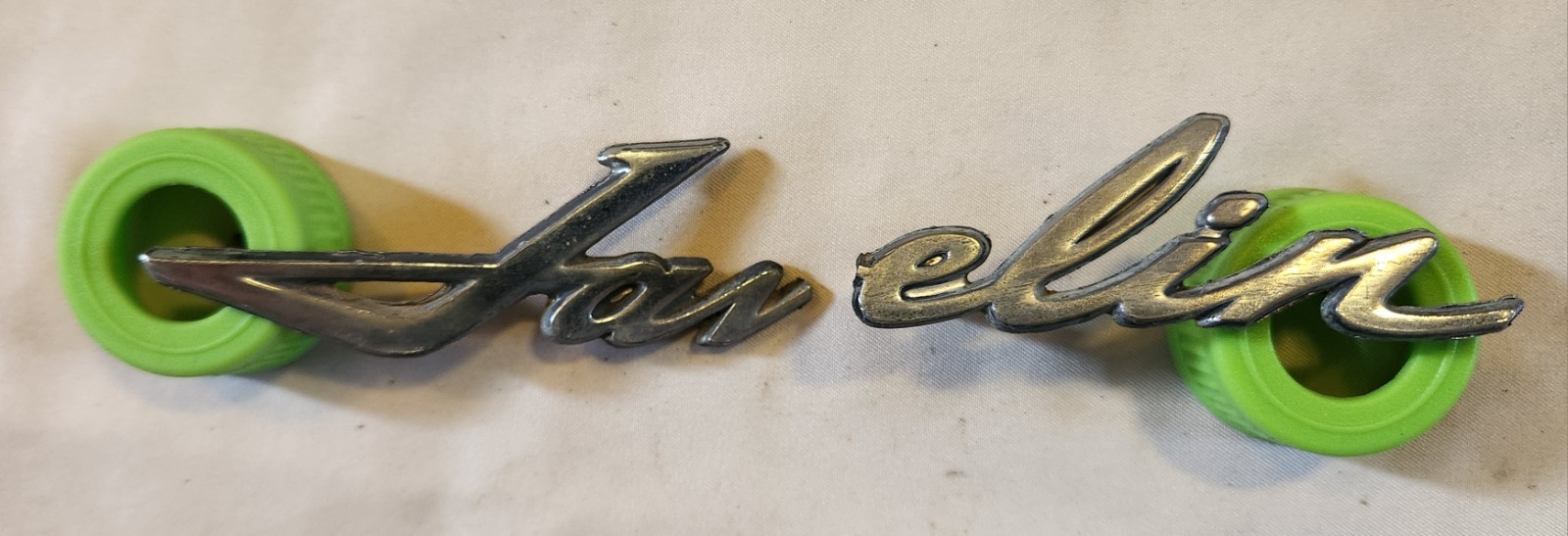 OEM Vintage 1971-1974 AMC 3602450 Javelin Metal Script Emblem 3602450