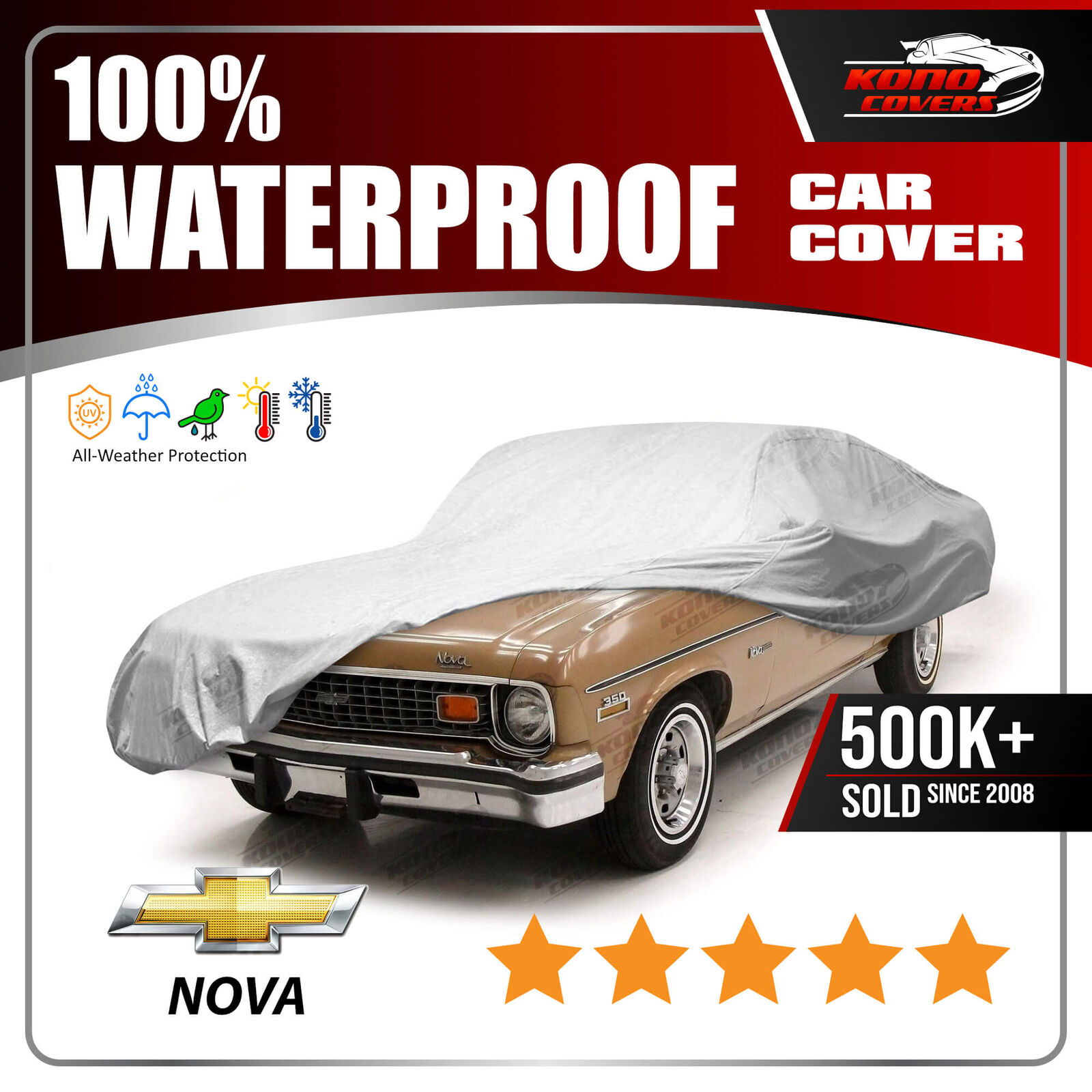 CHEVY NOVA 2-Door 1968-1974 CAR COVER - 100% Waterproof 100% Breathable