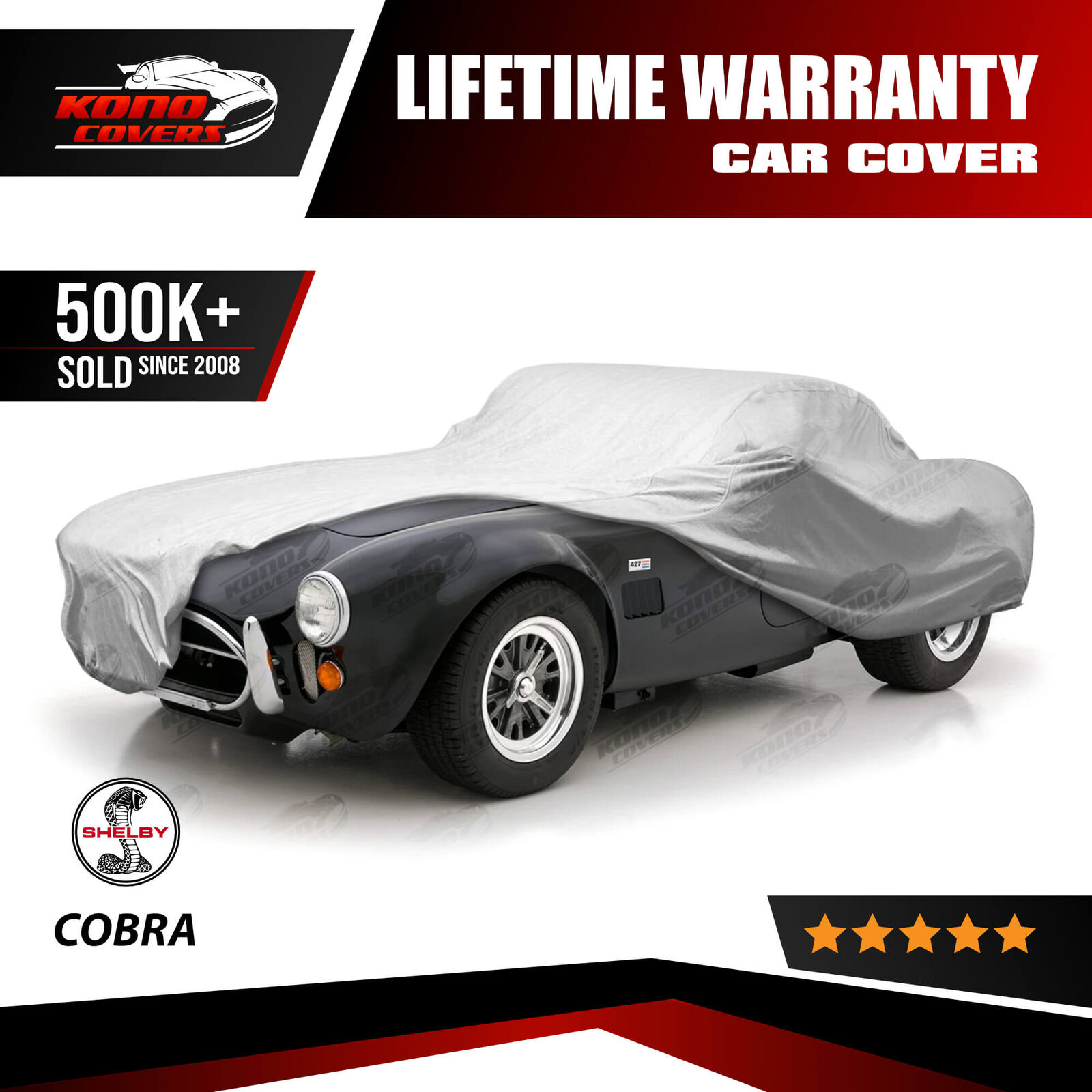 Shelby Cobra 5 Layer Waterproof Car Cover 1962 1963 1964 1965 1966 1967