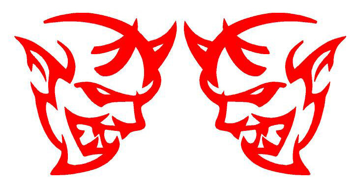 Dodge Demon Decals, left & right facing, Challenger Hellcat  , NEW FREE USA S/H