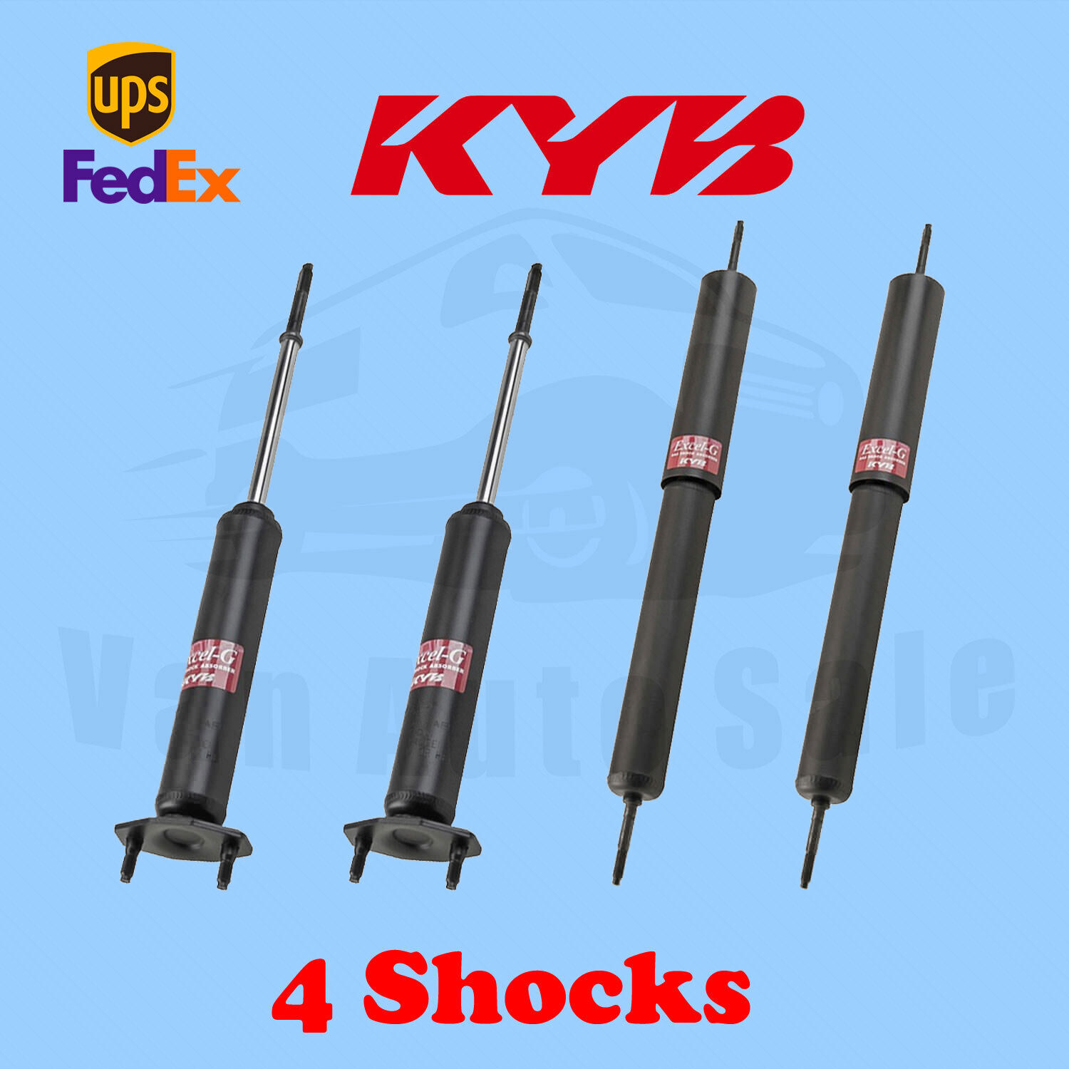 KYB Front Rear Shocks GR-2/EXCEL-G Gas Charged for AMC Gremlin 1971-78 Kit 4