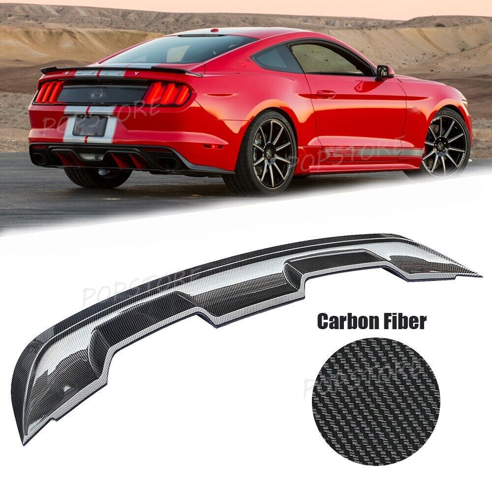 New Rear Spoiler Wing For 2015-2022 Ford Mustang GT350 GT500 Carbon Fiber Style