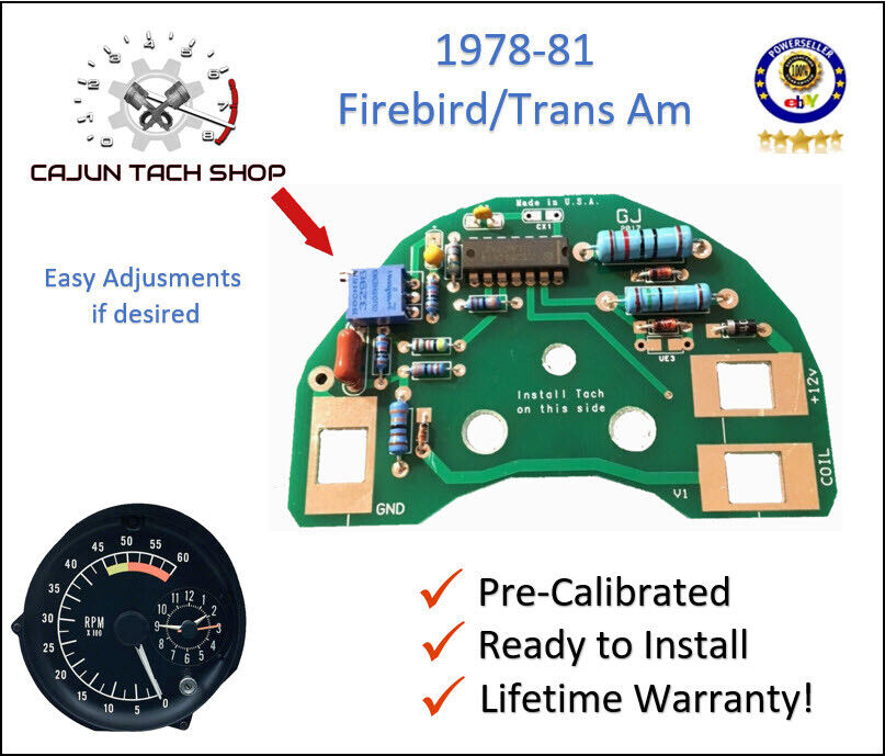78-81 Pontiac Firebird, TRANS AM, Tachometer Circuit Board - 6K TACH NEW