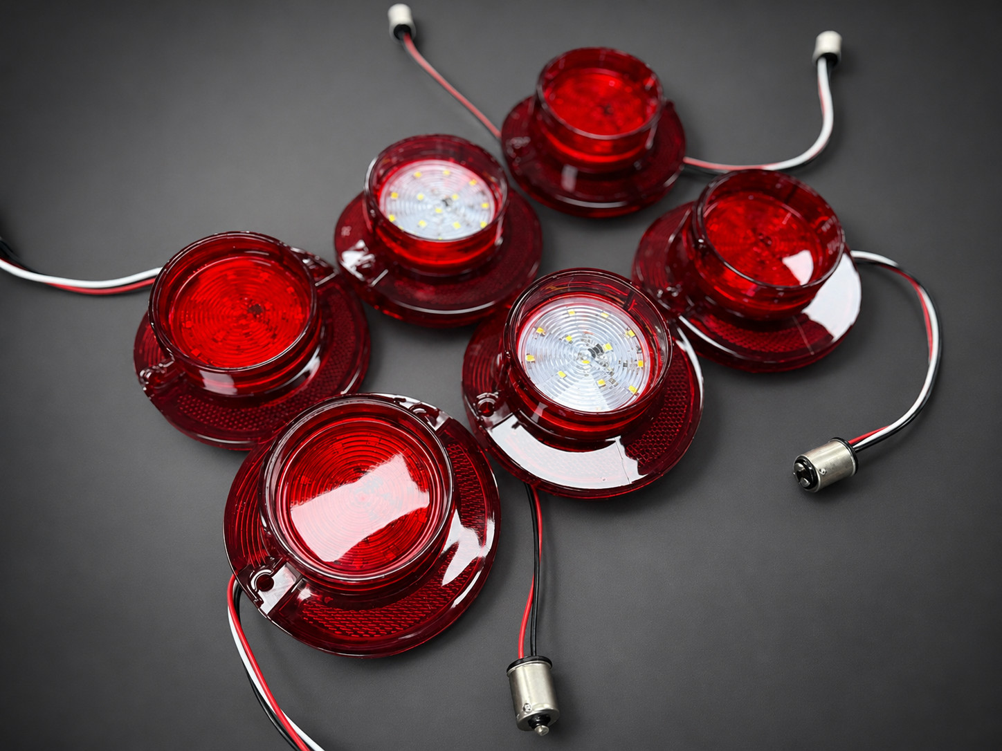1964 Chevy Impala LED Tail Light Backup Lamp Lens Set 6pc Red Clear Kit
