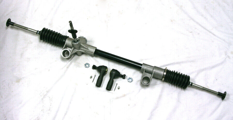 Black 74-78 Ford Mustang II Pinto Manual Steering Rack and Pinion + Tie Rod Ends