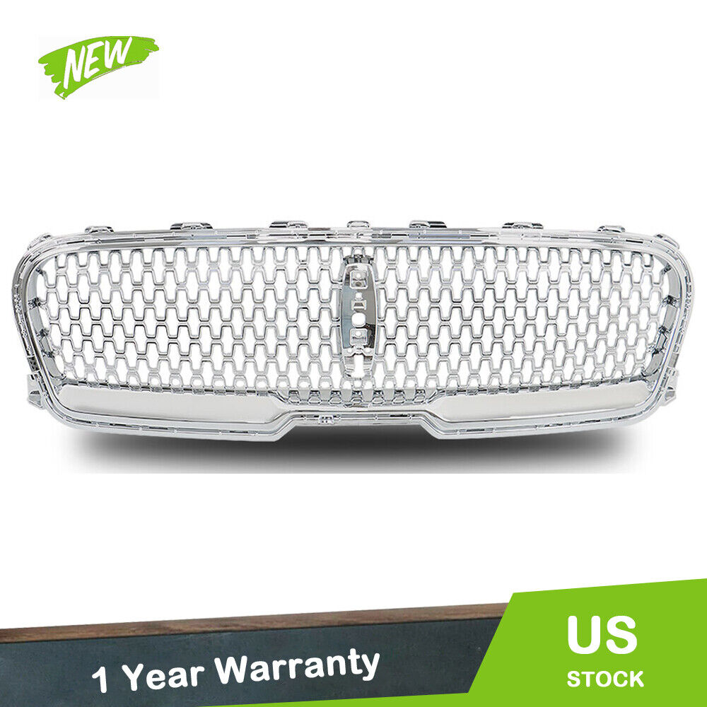 For 2017-2020 Lincoln Continental Sedan Front Grille Chrome Grill W/Camera Hole