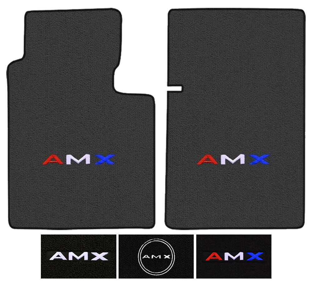 AMC AMX Custom Logo Cutpile Carpet Floor Mats - Choose Mat Color And Logo
