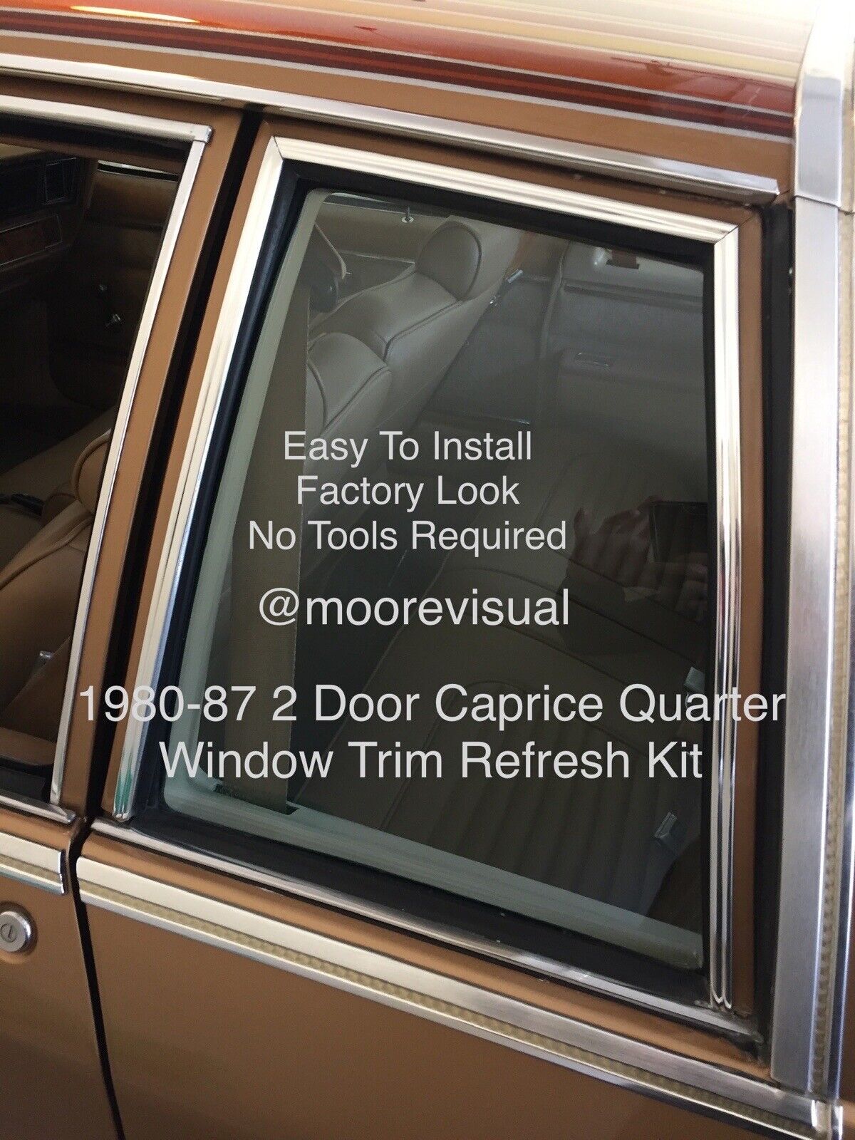 1980-87 Chevrolet Box Chevy Caprice Quarter Window Chrome Trim Refresh Kit 1/4 