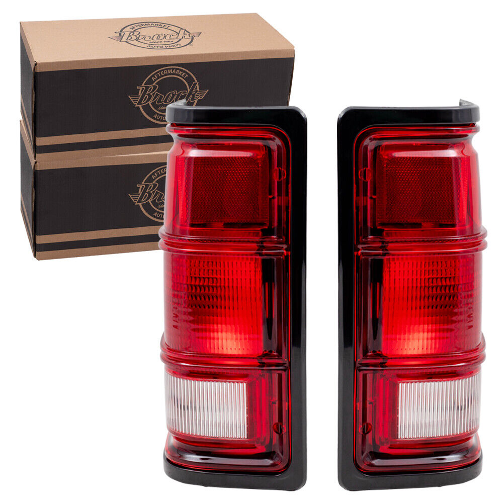 Pair Tail Lights for Dodge Ramcharger Dakota Ram Truck Tail Lamps & Black Bezels