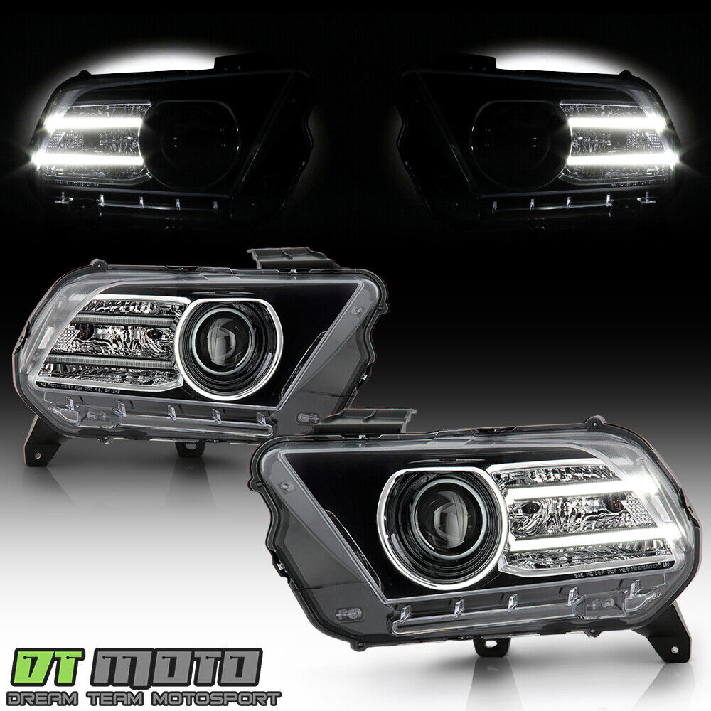 [Halogen Upgrade] 2010-2014 Ford Mustang LED Tube Projector Headlights Headlamps