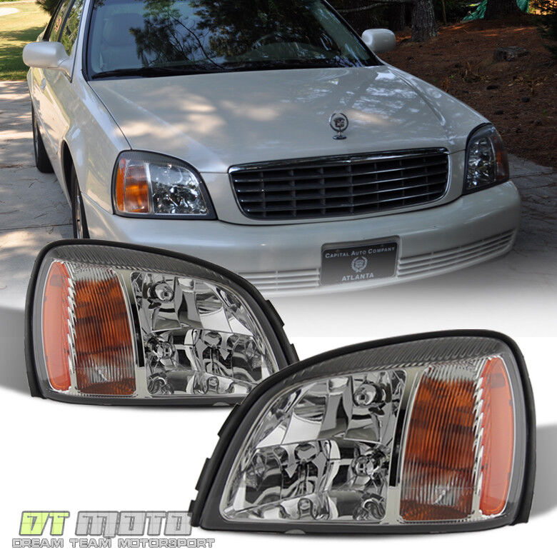 2000-2005 Cadillac Deville Headlights Headlamps Replacement 00-05 Set Left+Right