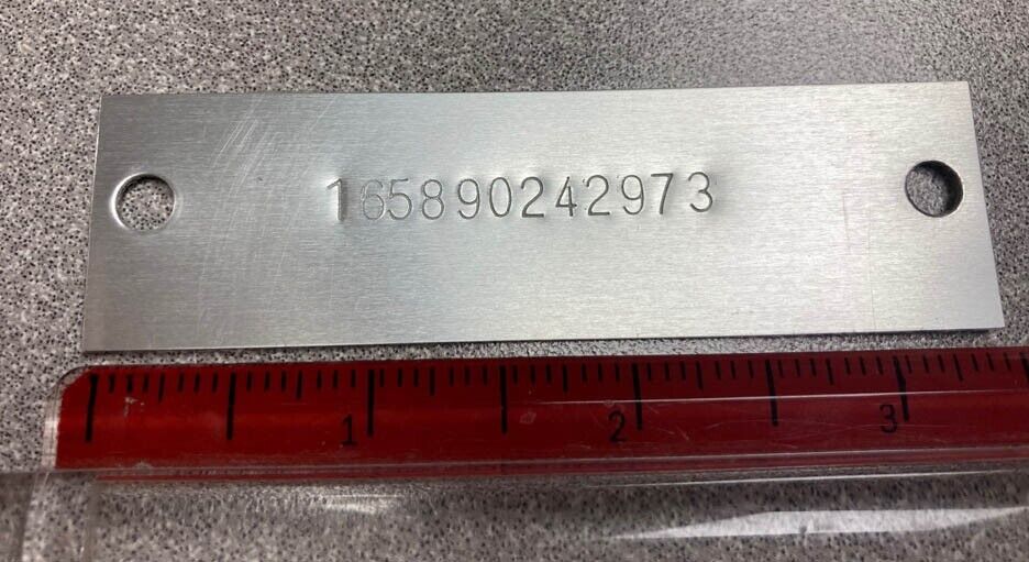 NEW Metal - Aluminum ID Plate -  Computer, Equipment Stamped SERIAL Number #