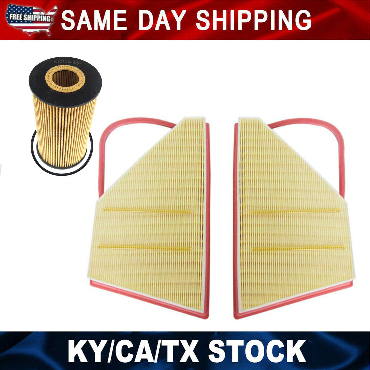 For Bentley Continental Gt W12 Kit Engine Air Filter Oil Filter Set 3W0129620B/C