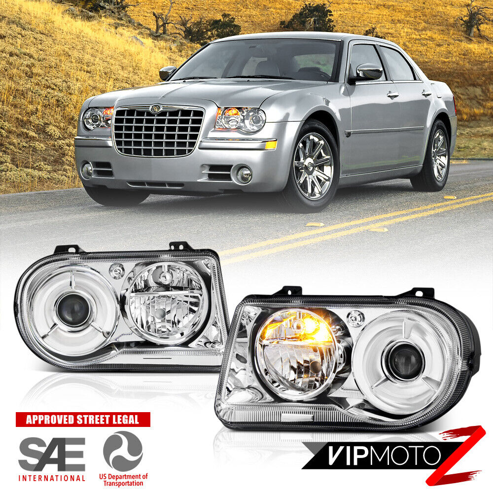 For 05-10 Chrysler 300C FACTORY STYLE Chrome Clear LEFT RIGHT Headlight Assembly