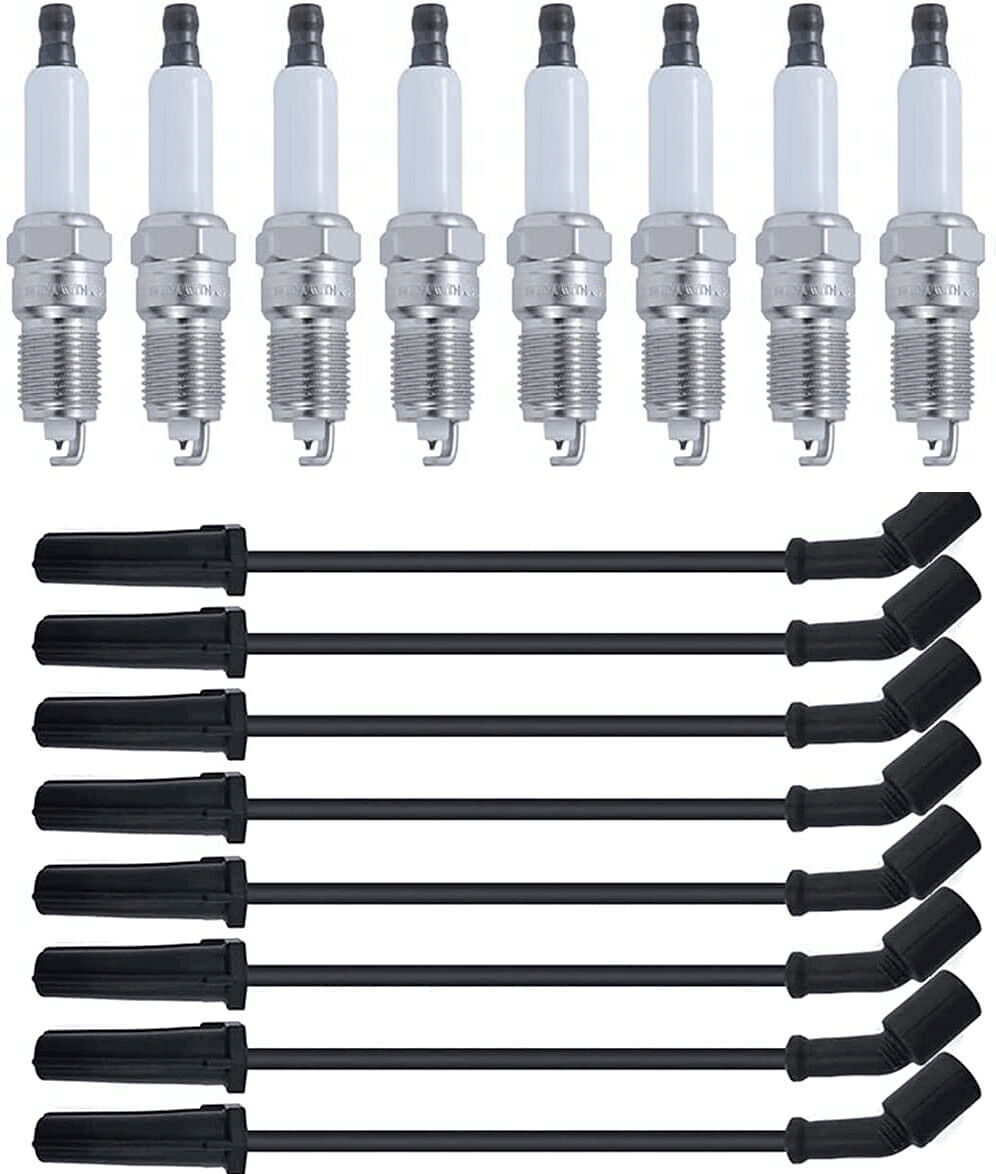 8*Spark Plugs+8*Wires Set for GMC Chevy Tahoe Hummer 5.3 6.0 V8 9748HH 41-962