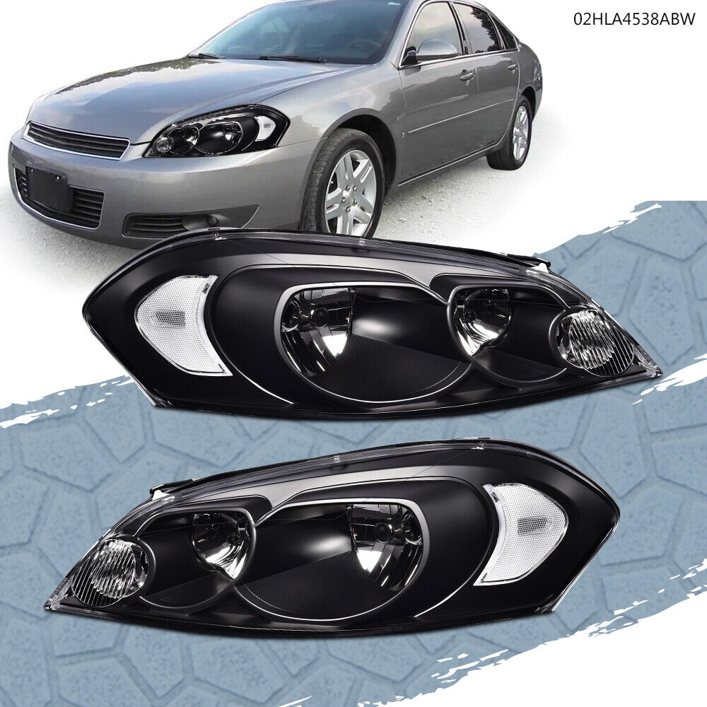 Clear Corner Black Headlights Fit For 2006-2013 Chevy Impala/06-07 Monte Carlo