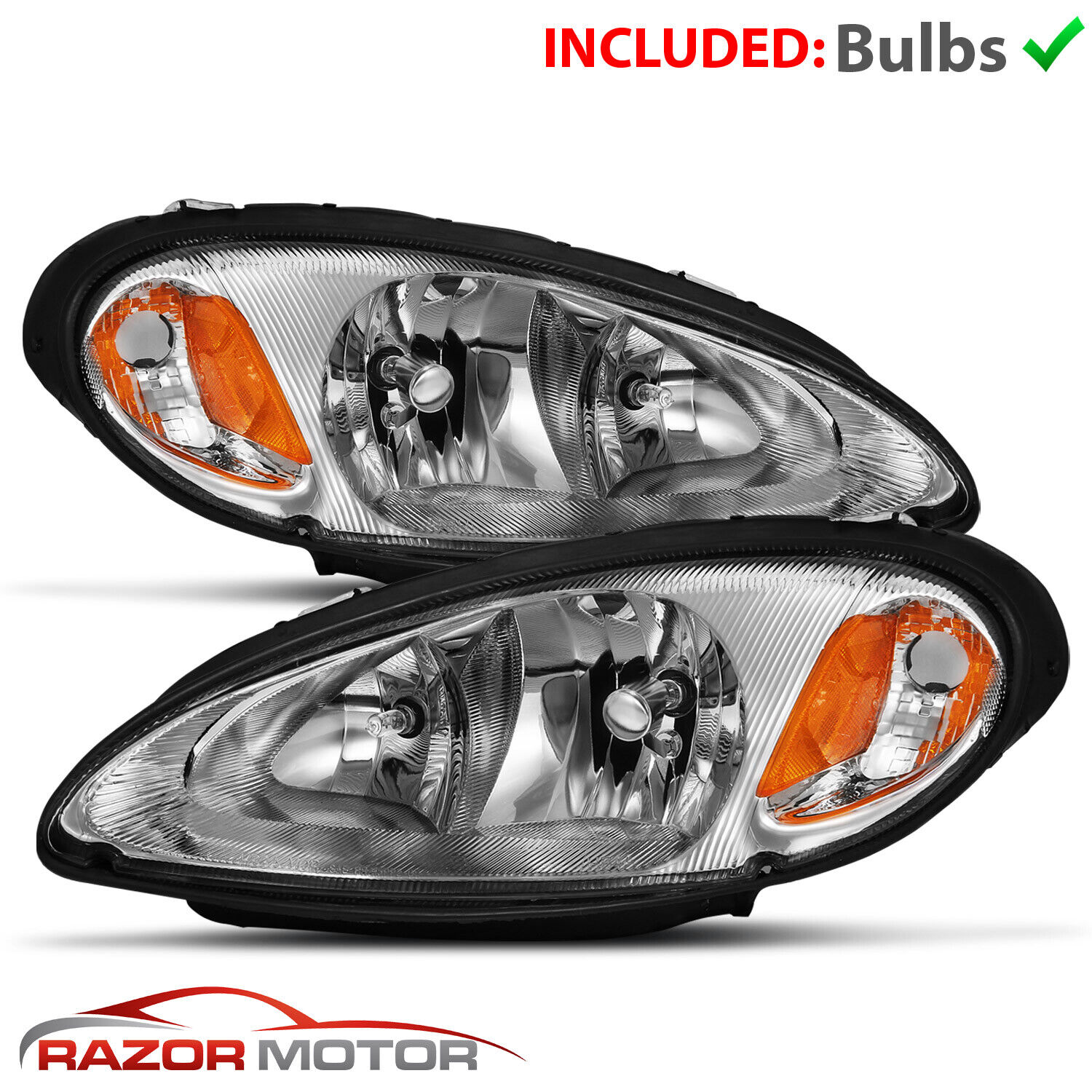 01-05 For Chrysler PT Cruiser Factory Style Replacement Headlights Assembly Pair