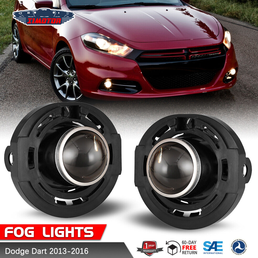 Fit Dodge Dart 2013-2016 Clear Lens Bumper Fog Lights Lamp Left & Right Assembly