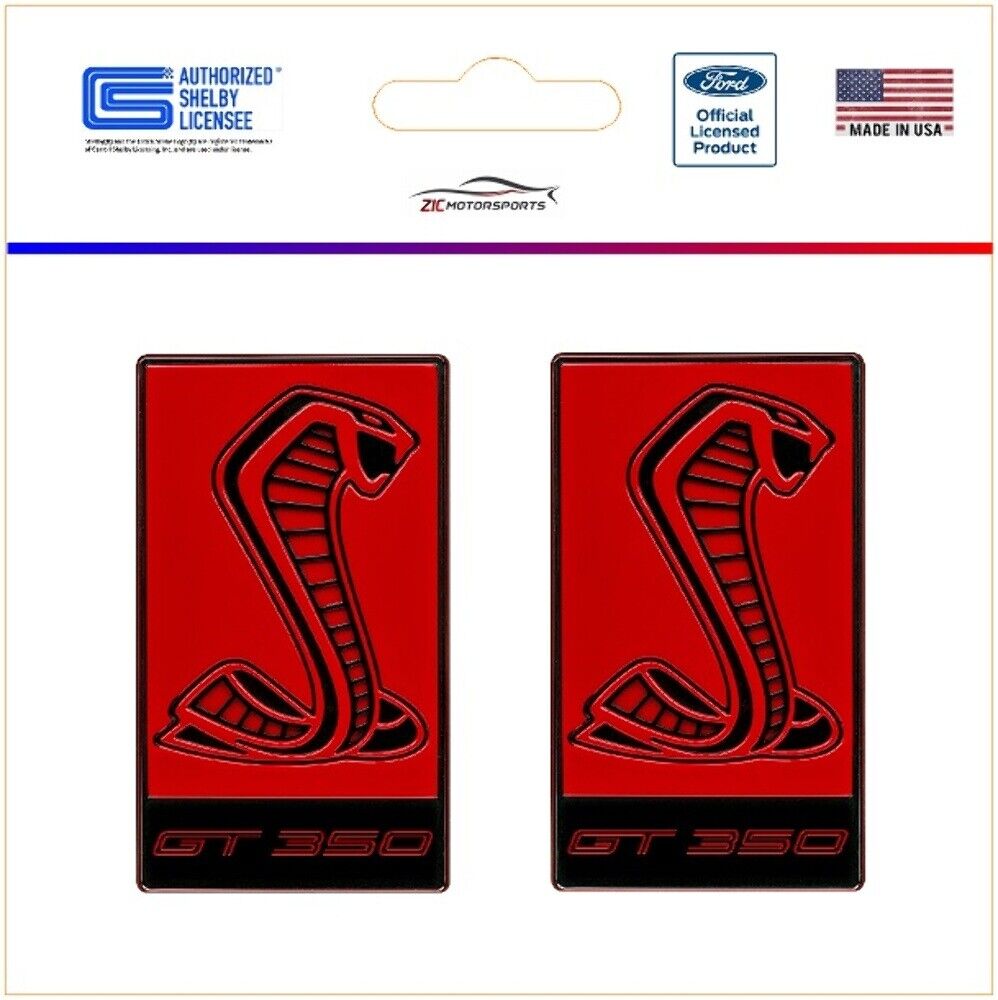 SHELBY COBRA GT350R RED BADGE VINYL DECALS (Small Pair)