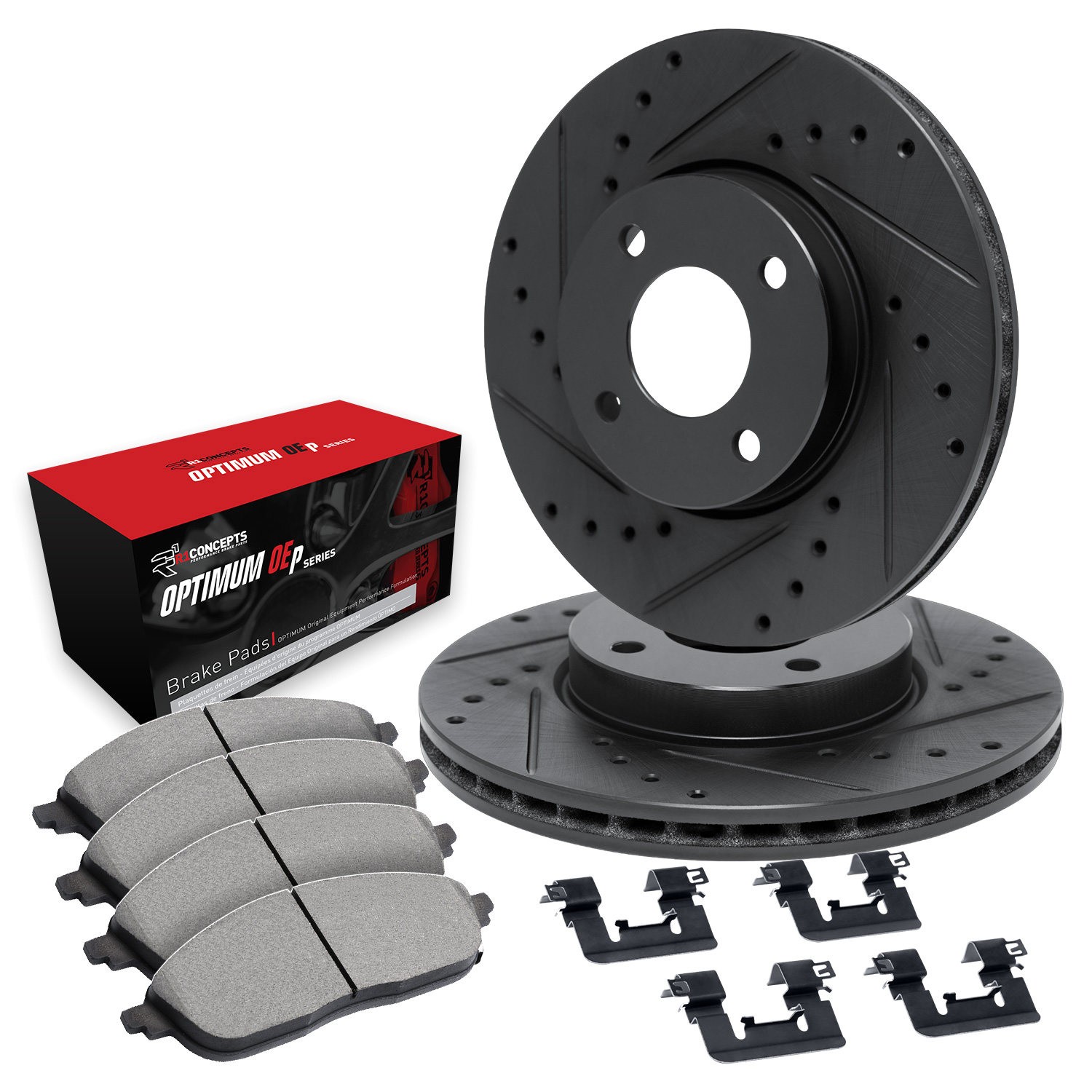 For Ford Fairmont 82 Drilled & Slotted Front Brake Kit w Optimum Pads