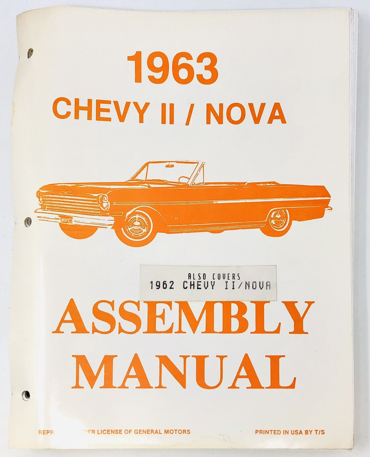 1963 Chevrolet Nova Chevy II 2 Factory Assembly Rebuild Instruction Manual HG22